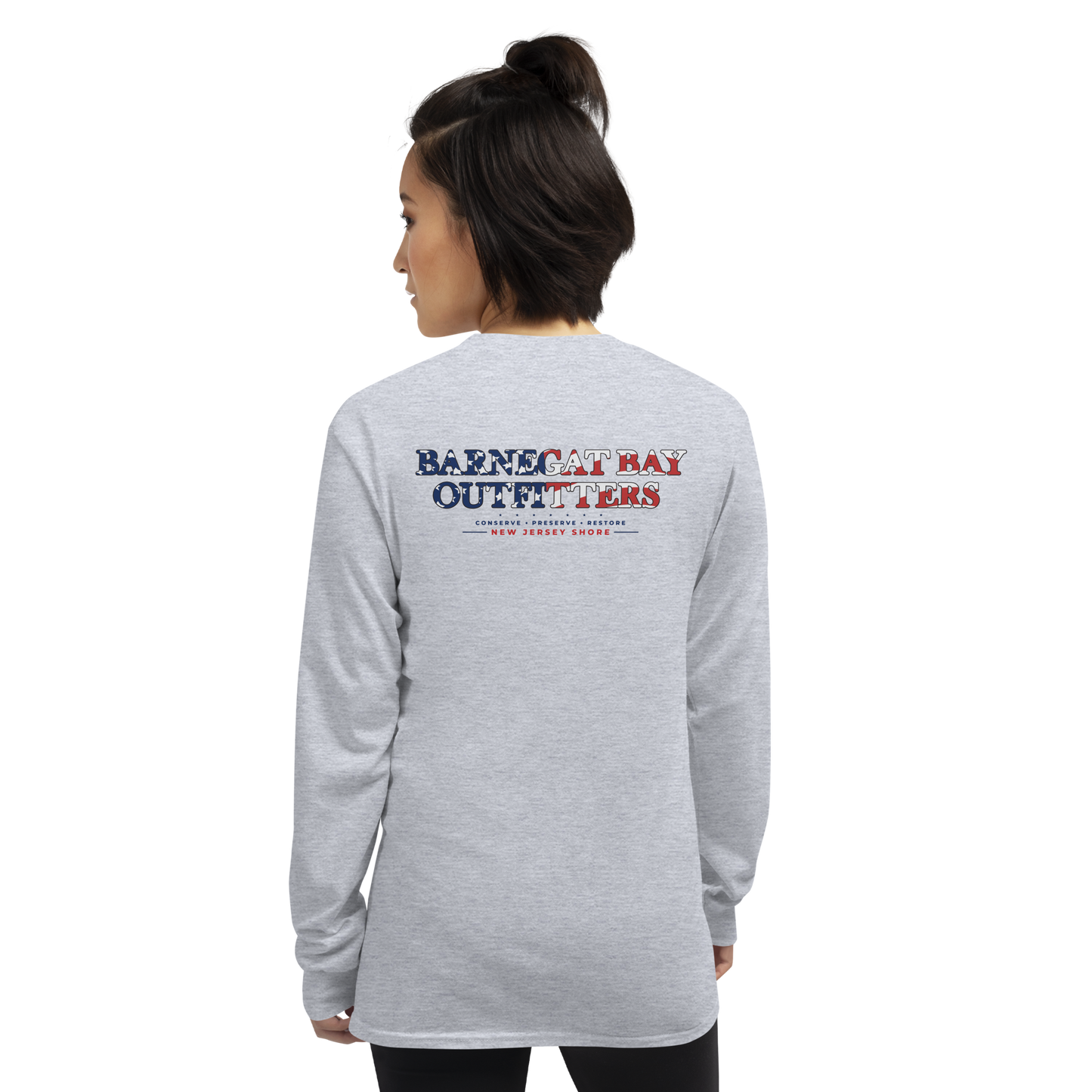 Red, White, & Blue Barnegat Bay Flag Logo Long Sleeve 2400