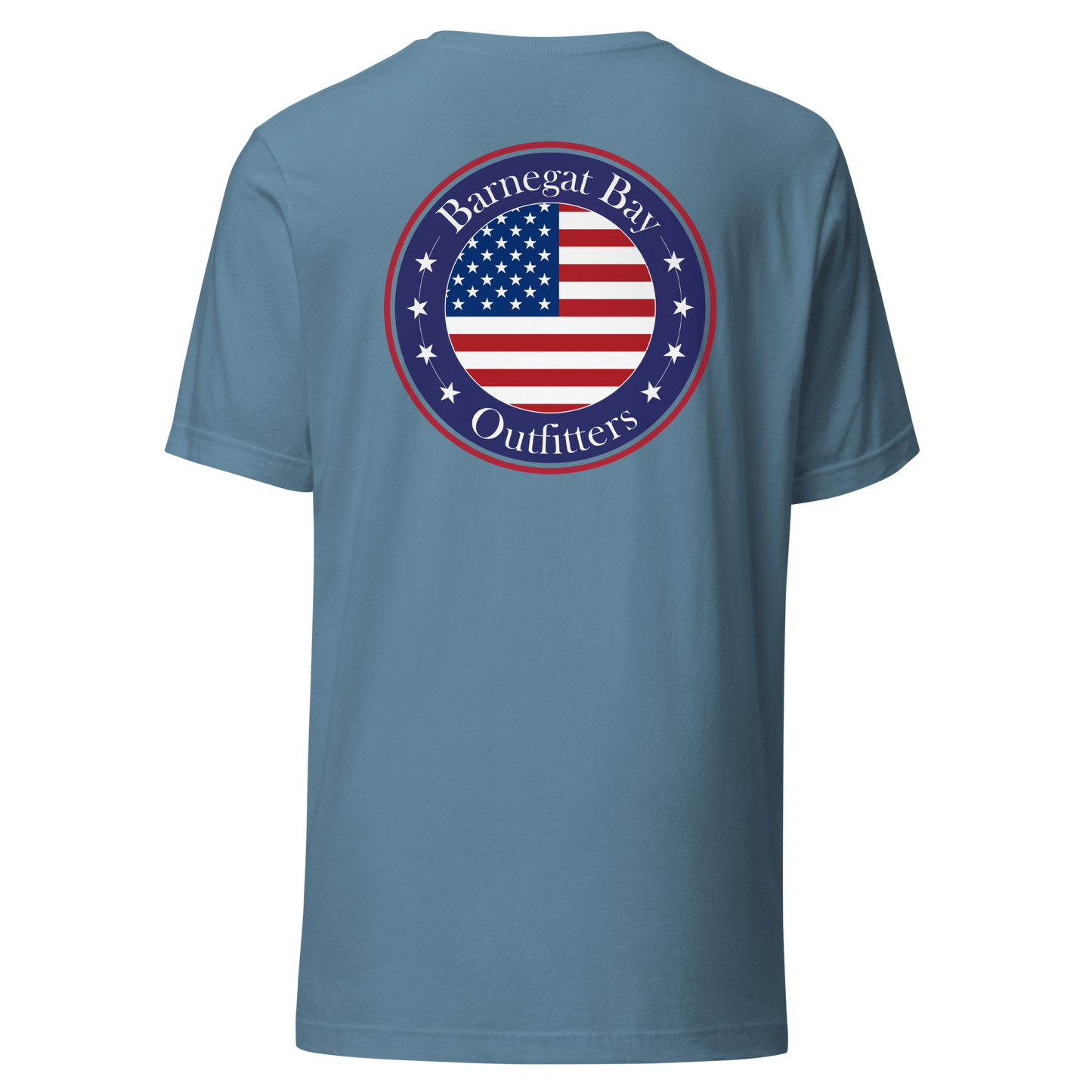 Red, White, & Blue Circle Flag Logo Unisex T-Shirt B+C 3001
