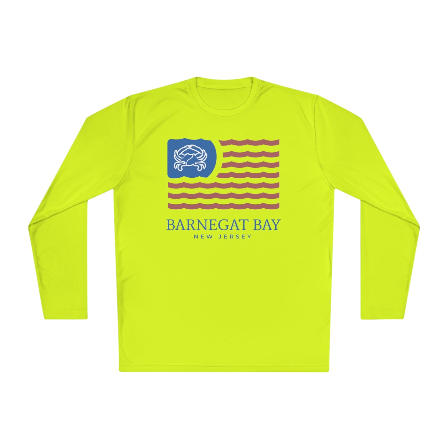 UPF40+ Wavy Flag Front Logo Unisex Performance Long Sleeve Tee
