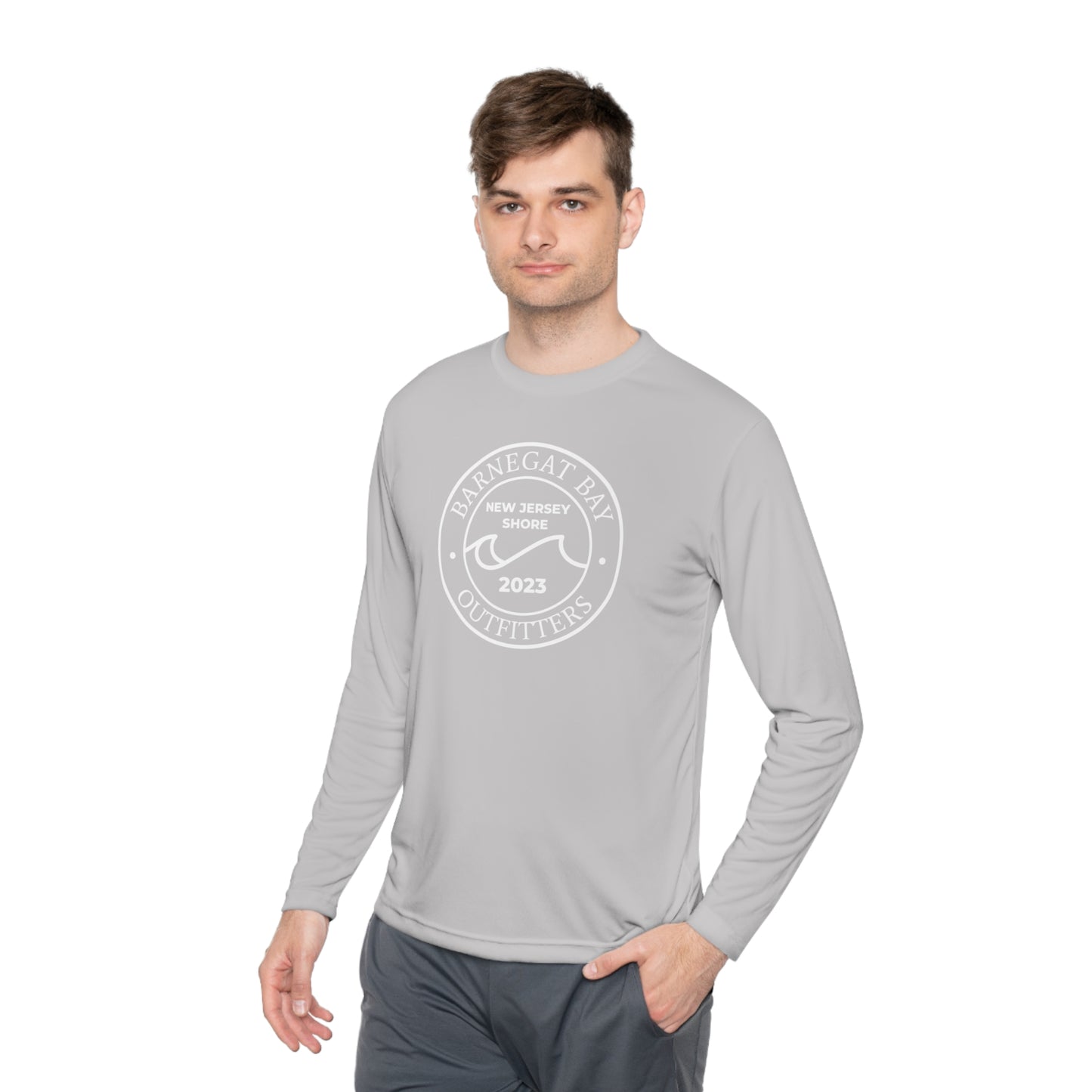 UPF40+ Circle Wave Front Logo Unisex Performance Long Sleeve Tee