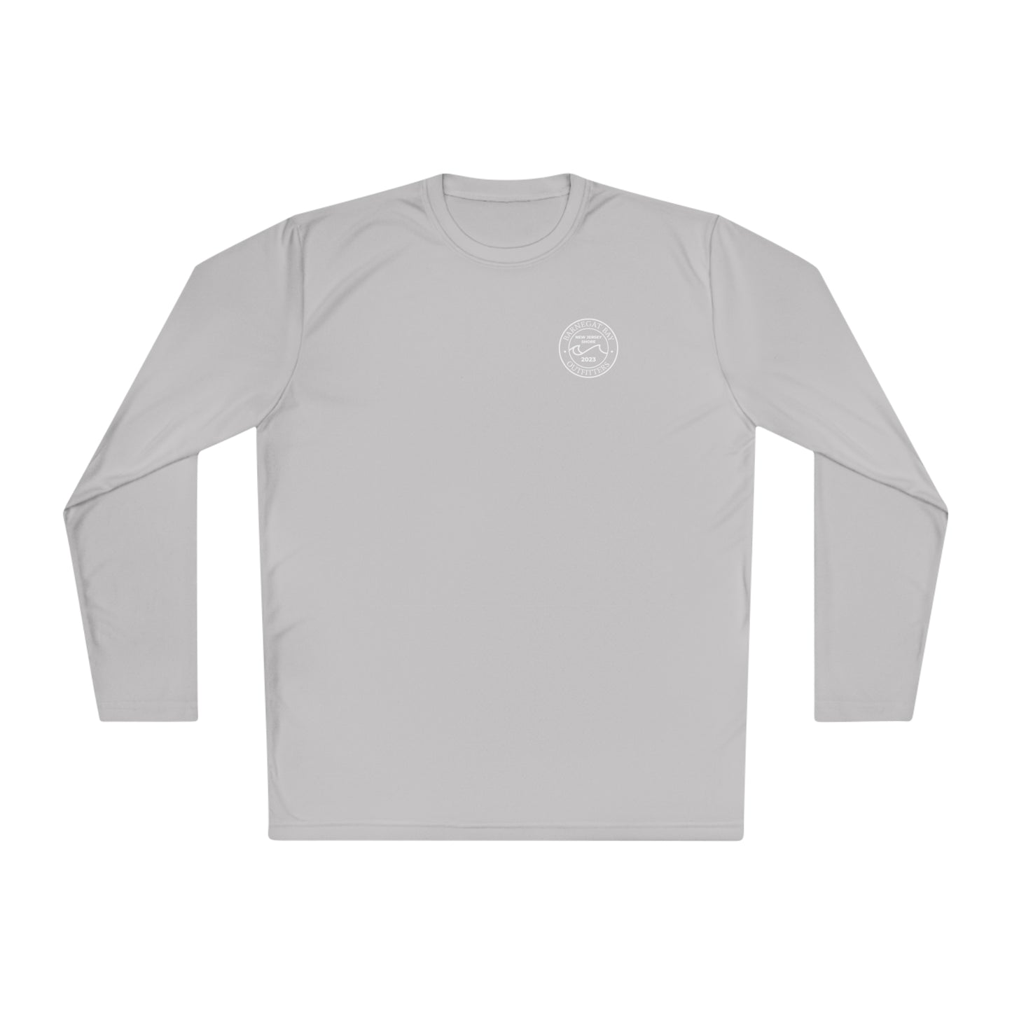 UPF40+ Circle Wave Logo White Unisex Performance Long Sleeve Tee