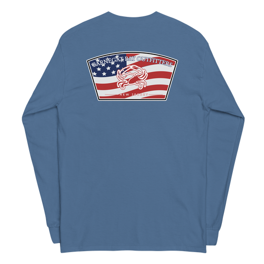 Red, White, & Blue Flag Shield Logo Long Sleeve 2400