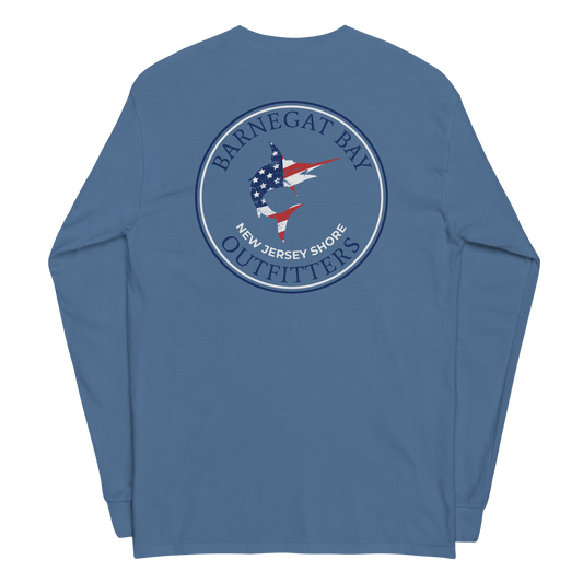 Red, White, & Blue Marlin Logo Long Sleeve 2400