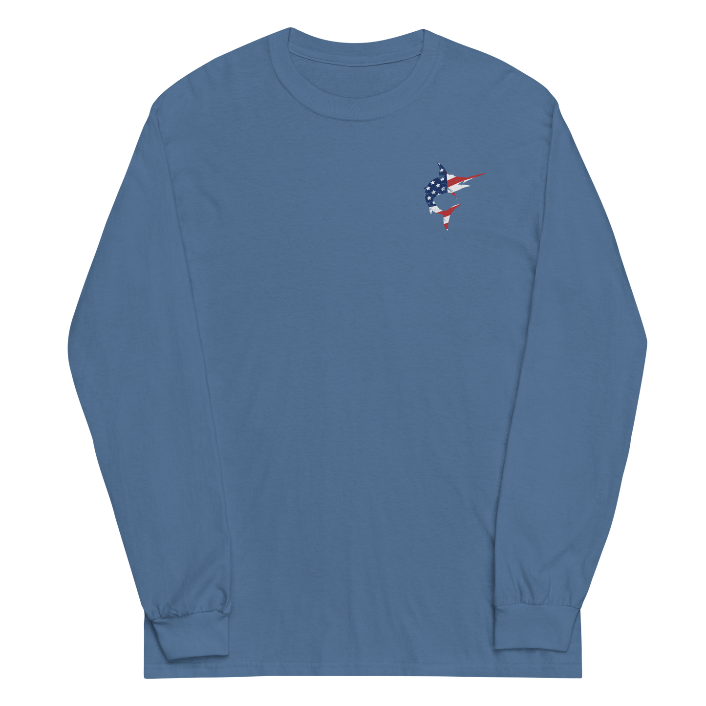 Red, White, & Blue Marlin Logo Long Sleeve 2400