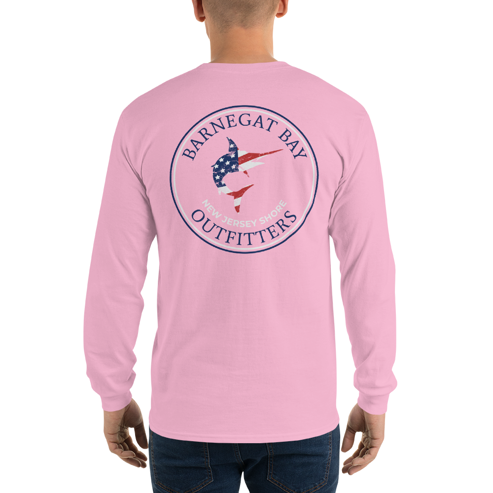 Red, White, & Blue Marlin Logo Long Sleeve 2400