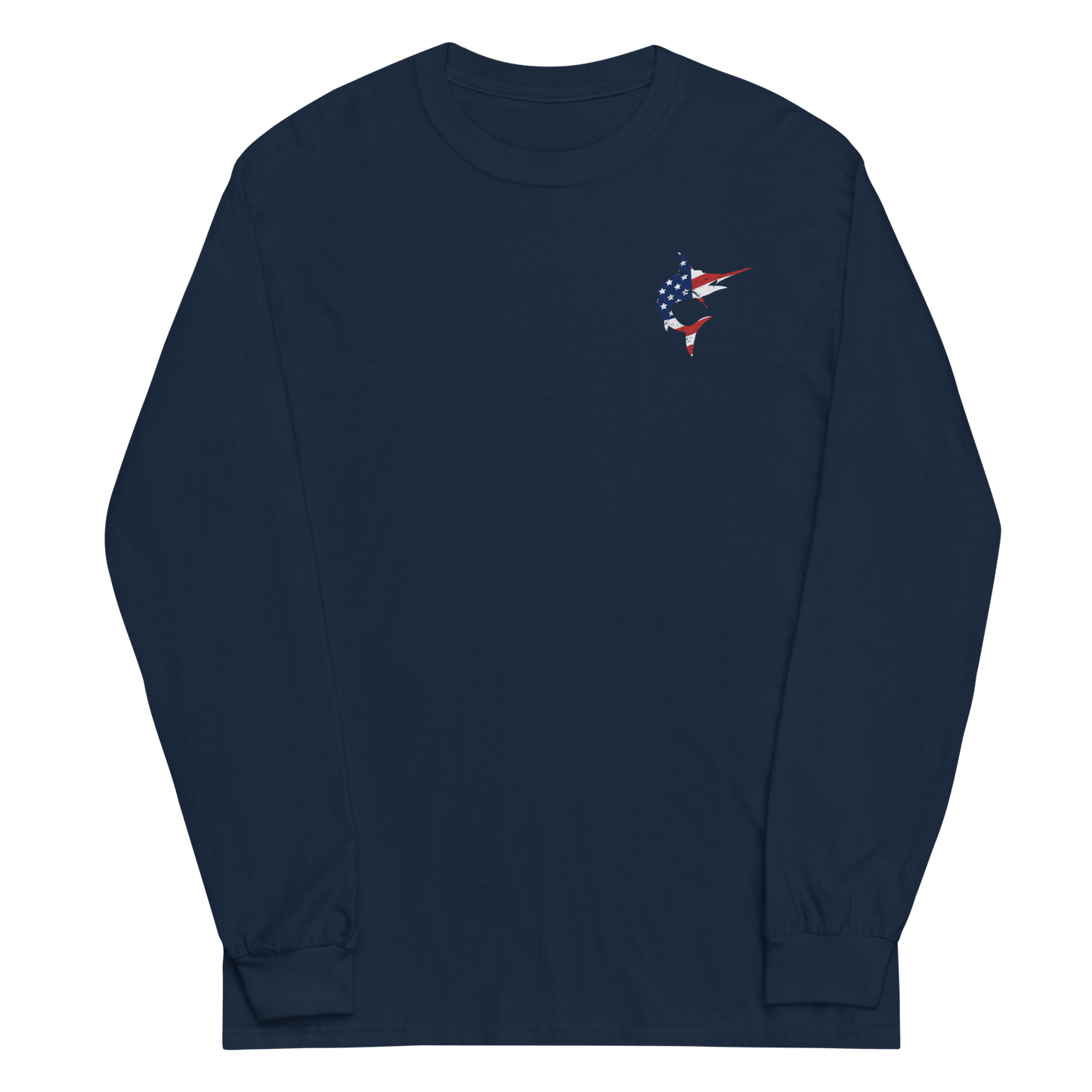 Red, White, & Blue Marlin Logo Long Sleeve 2400