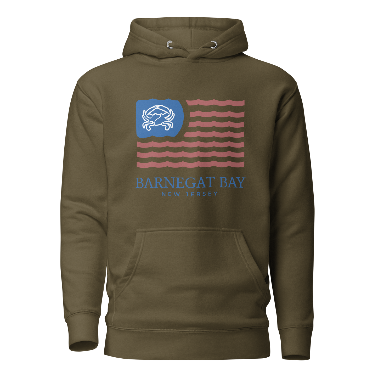 Red, White, & Blue Wavy Flag Logo Premium Unisex Hoodie