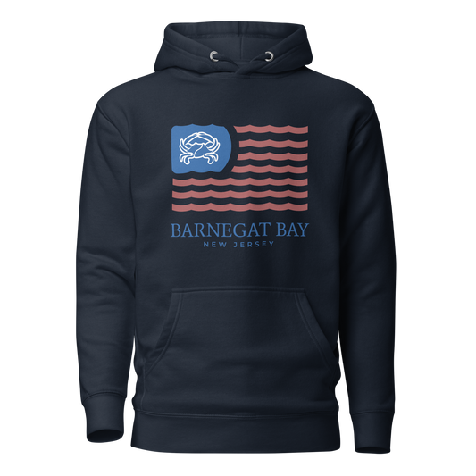 Red, White, & Blue Wavy Flag Logo Premium Unisex Hoodie