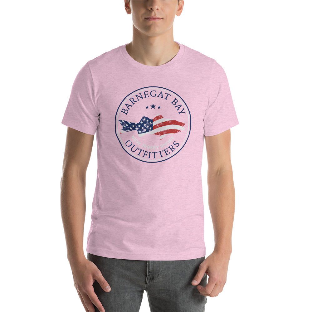 Red, White, & Blue Striped Bass Circle Logo B+C 3001