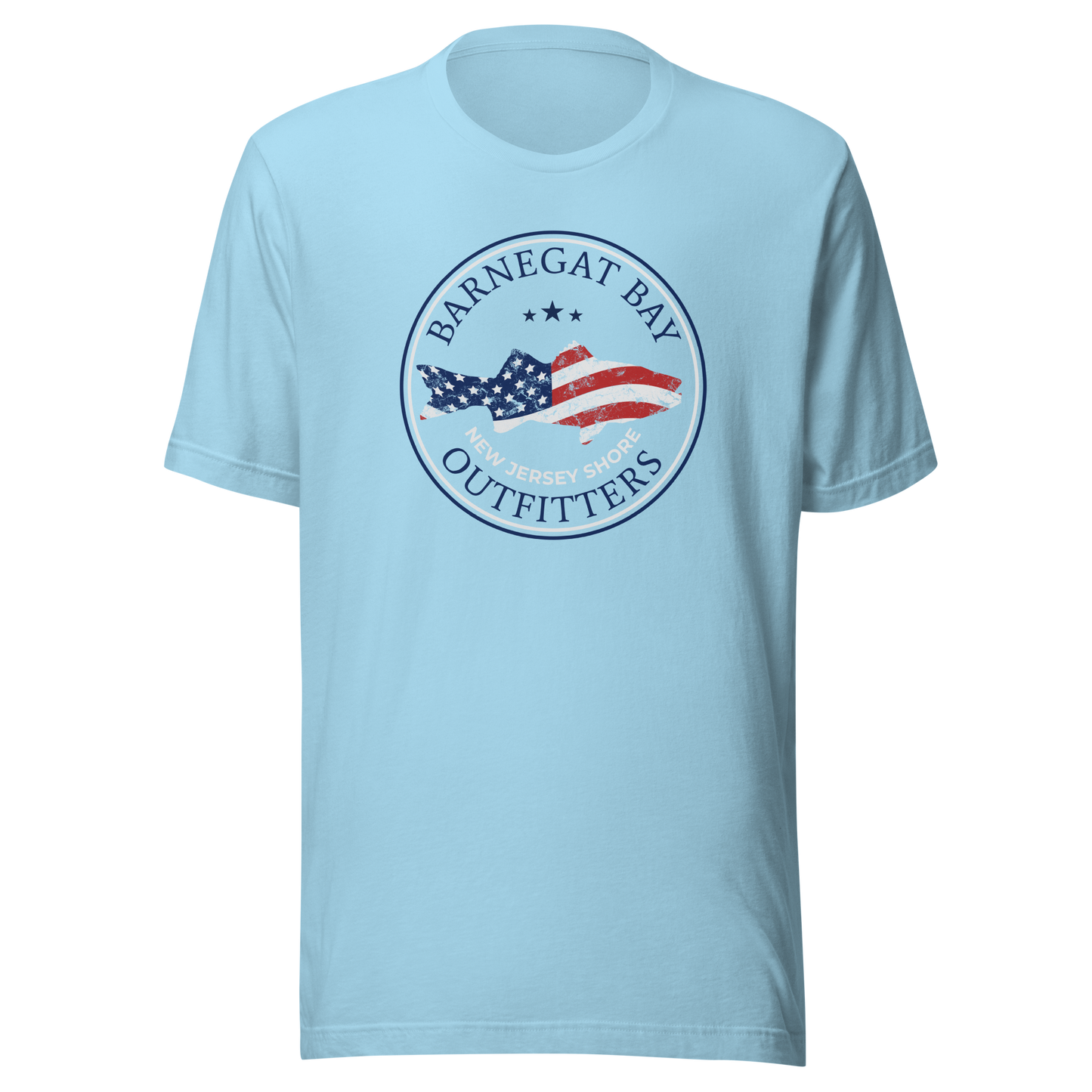 Red, White, & Blue Striped Bass Circle Logo B+C 3001