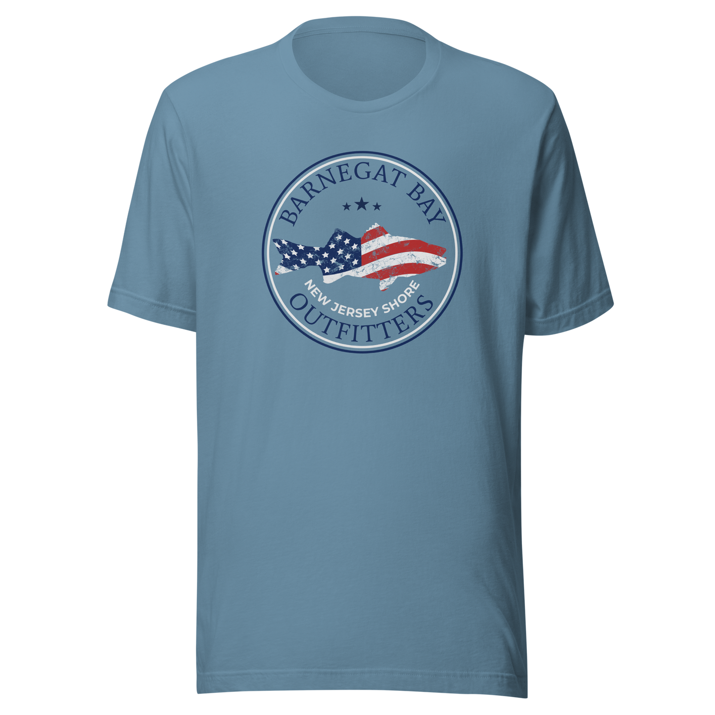 Red, White, & Blue Striped Bass Circle Logo B+C 3001