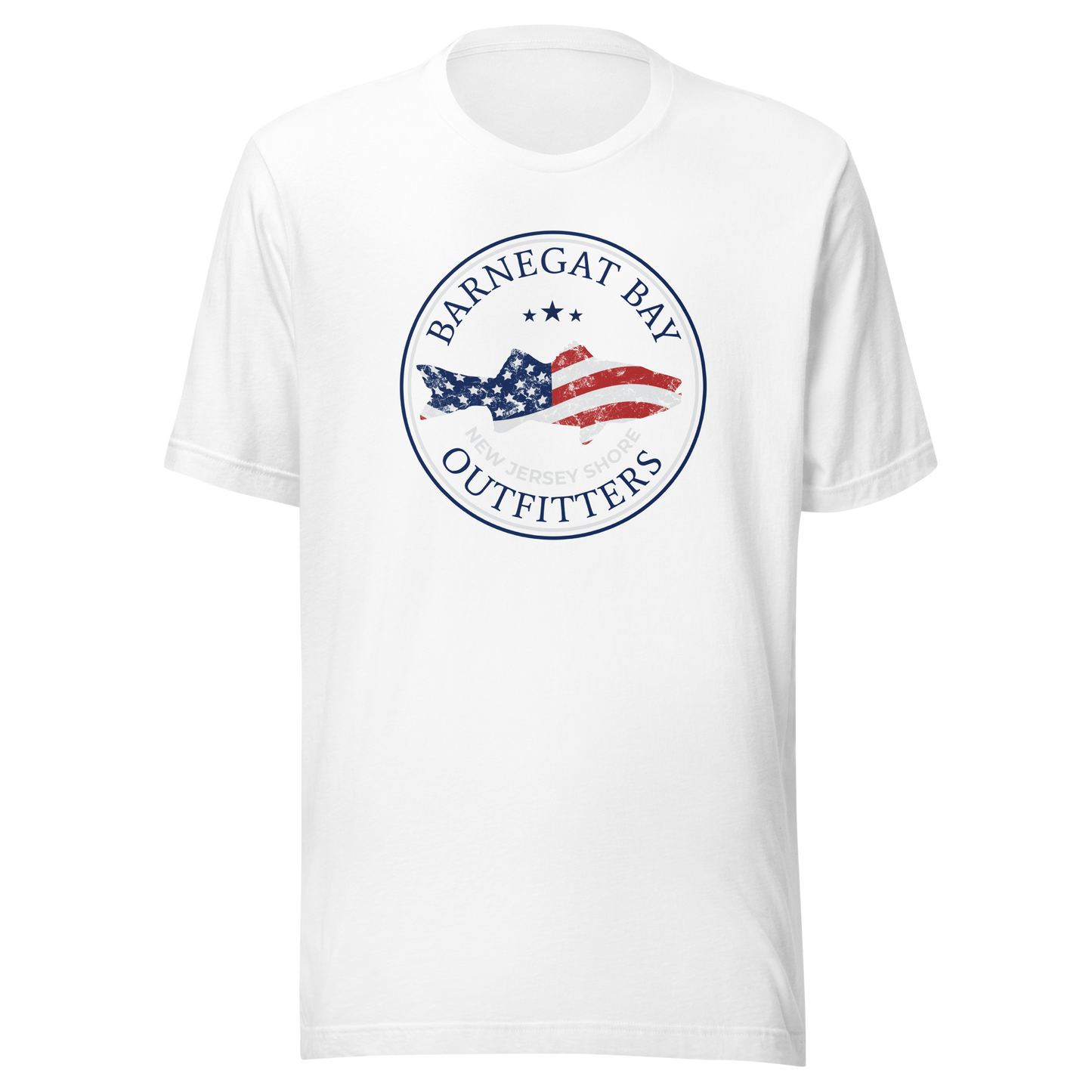 Red, White, & Blue Striped Bass Circle Logo B+C 3001