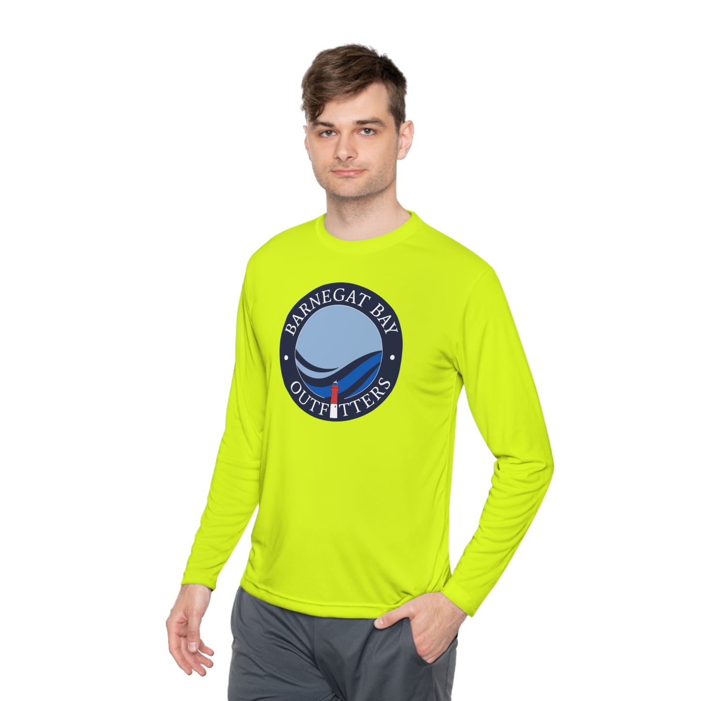 UPF40+ Lighthouse Wave Front Logo Unisex Performance Long Sleeve Tee