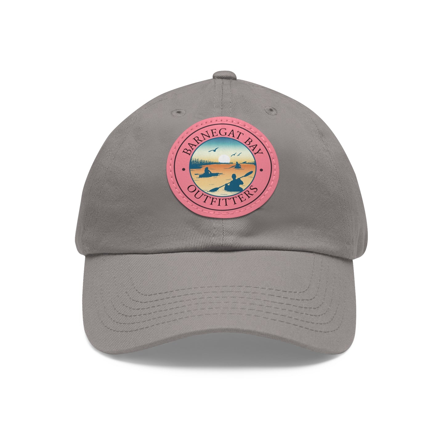 Kayak Scene Round Logo Leather Patch Hat