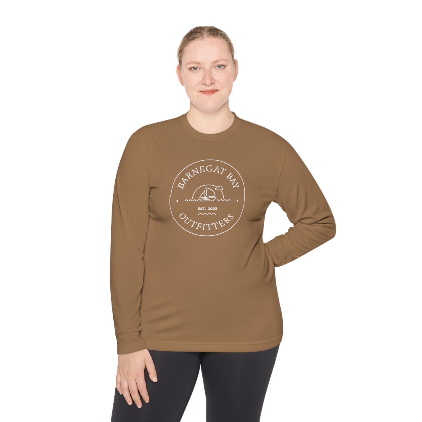 UPF40+ Sail Boat Front Logo Unisex Performance Long Sleeve Tee