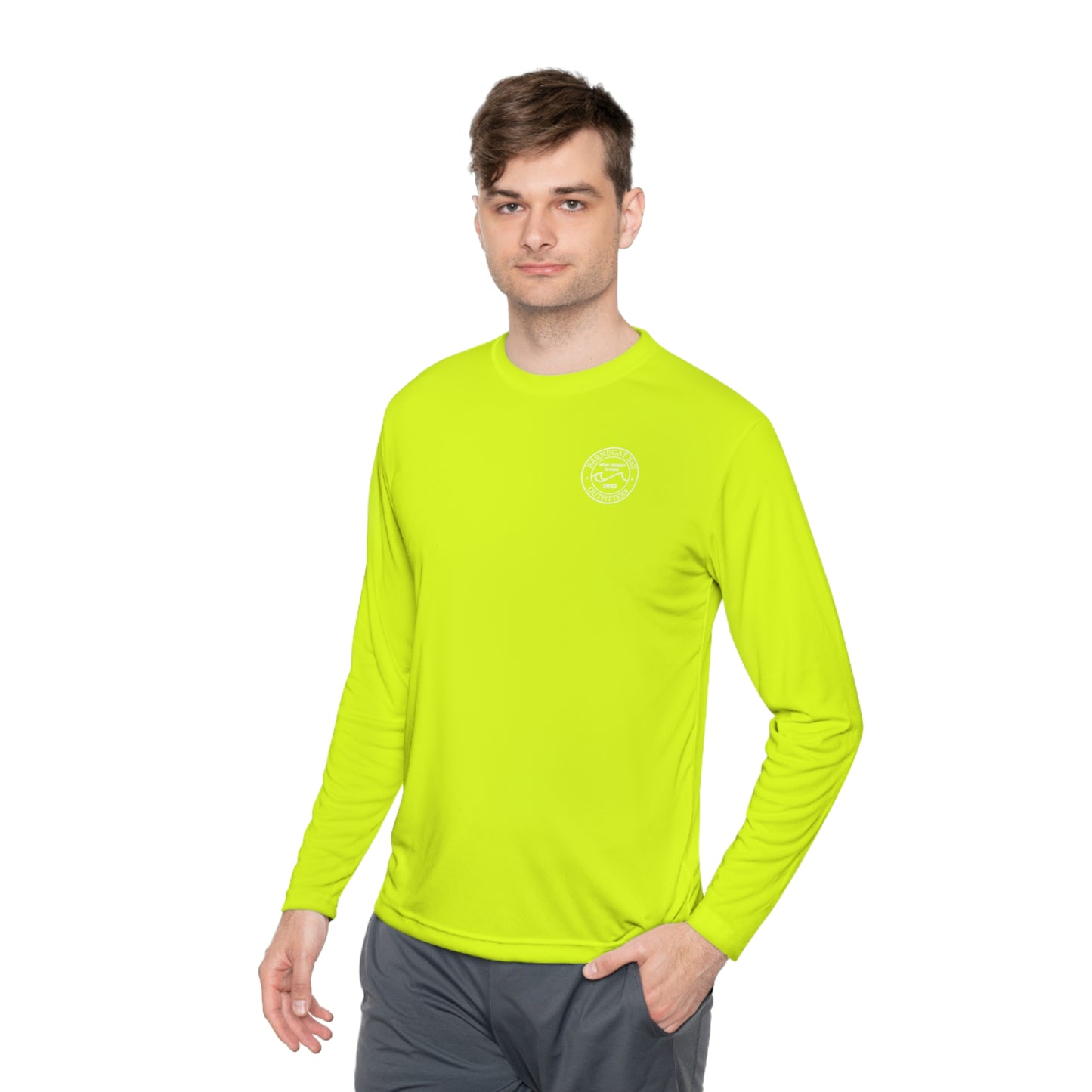 UPF40+ Circle Wave Chest Logo Unisex Performance Long Sleeve Tee