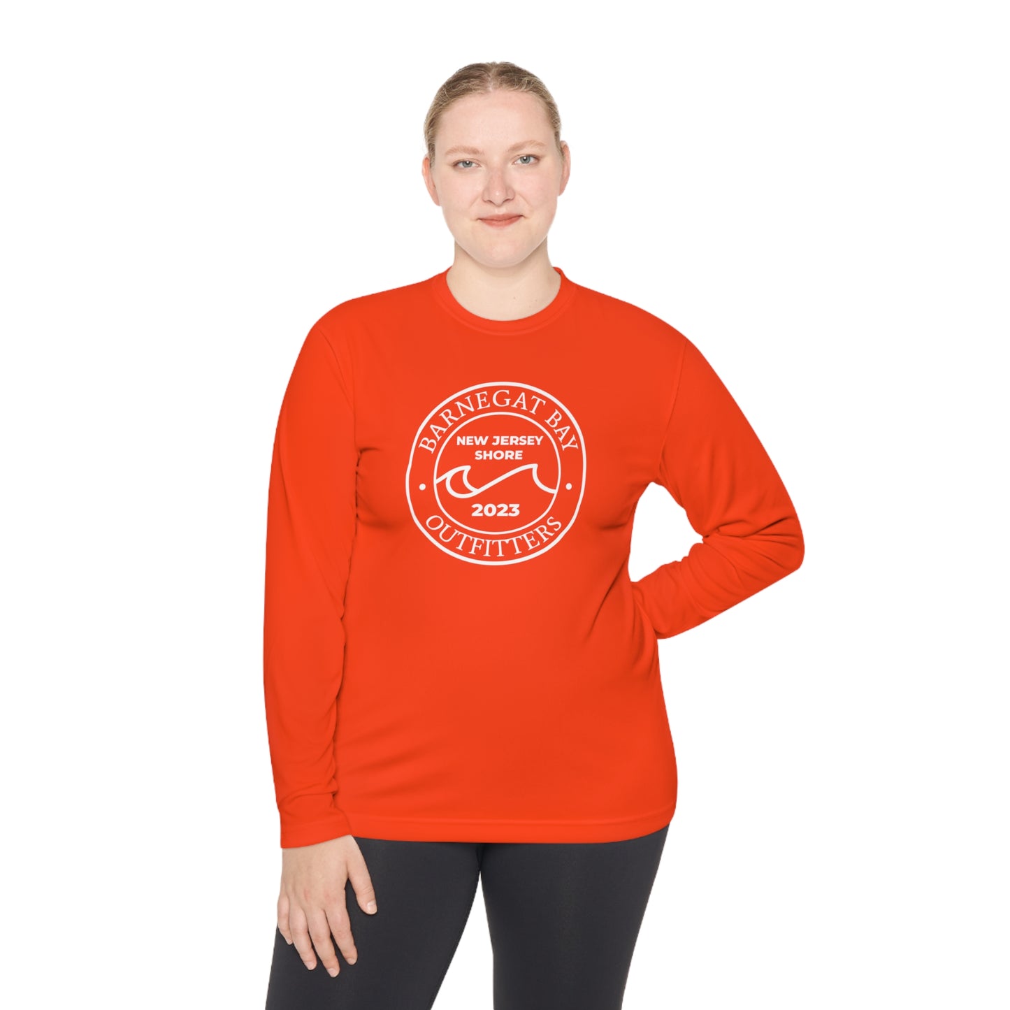 UPF40+ Circle Wave Front Logo Unisex Performance Long Sleeve Tee