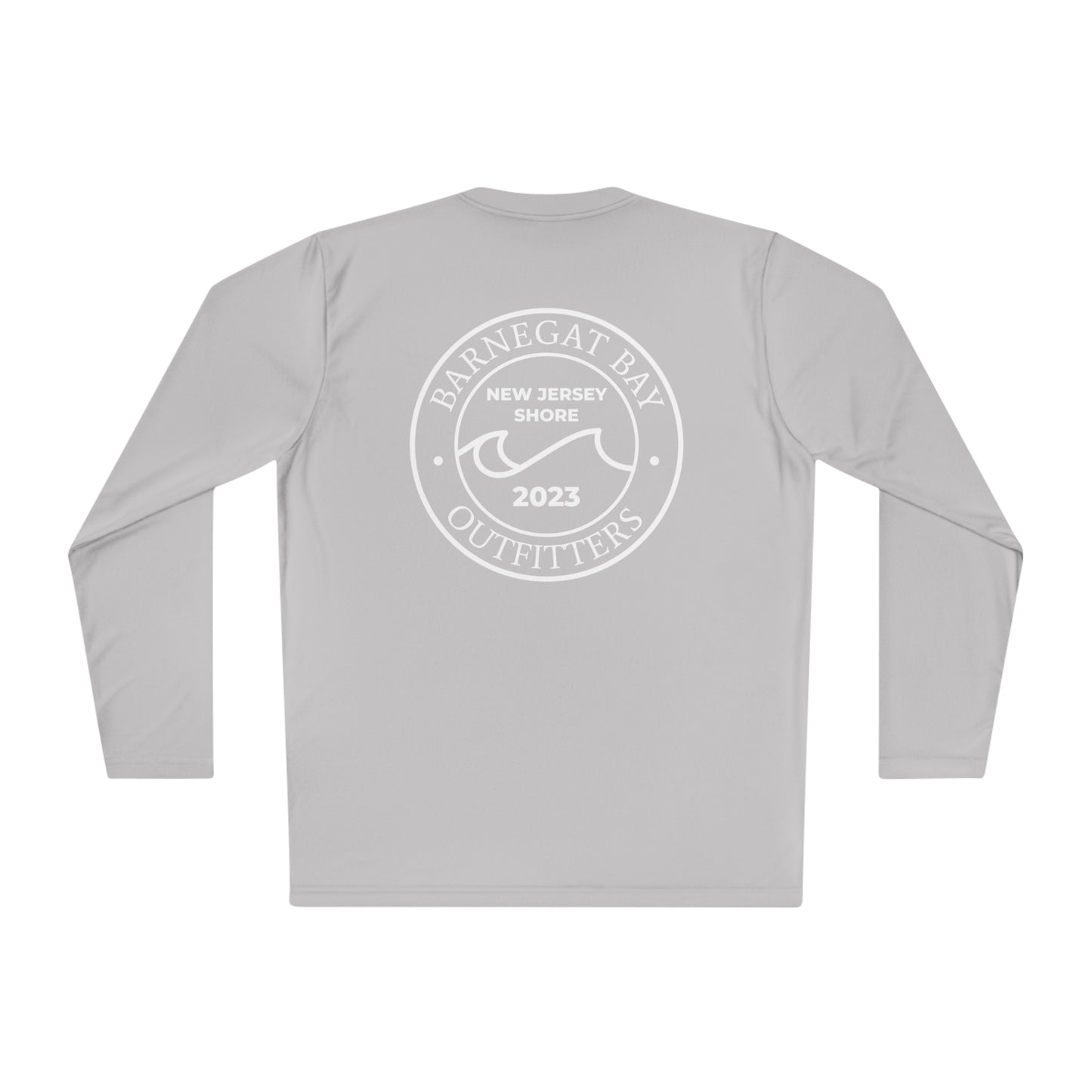 UPF40+ Circle Wave Logo White Unisex Performance Long Sleeve Tee