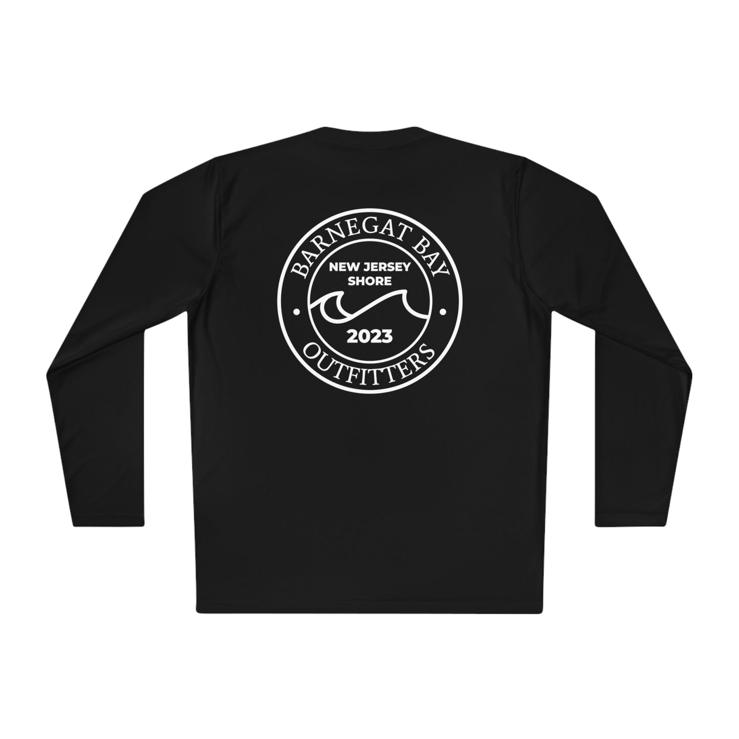 UPF40+ Circle Wave Logo White Unisex Performance Long Sleeve Tee