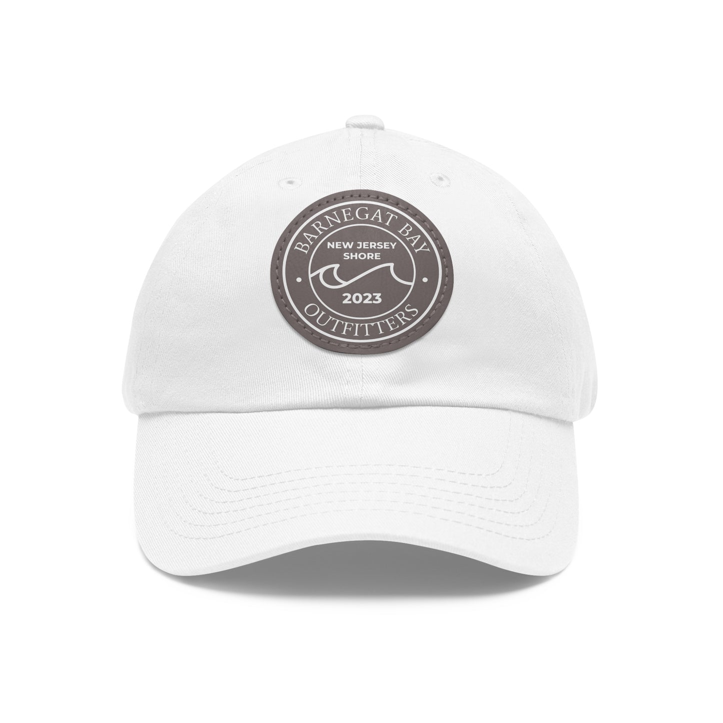 Barnegat Bay Outfitters Round Wave Logo Leather Patch Hat