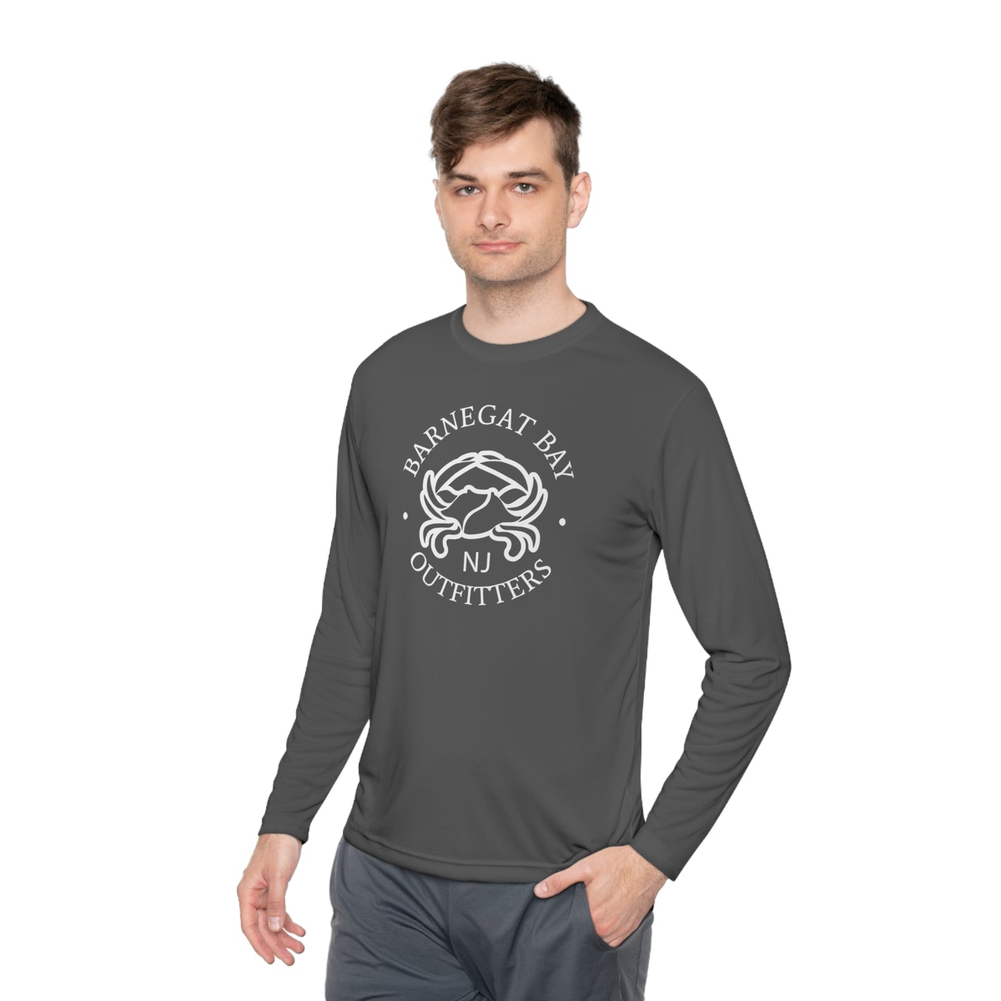 UPF40+ Crab Front Logo Unisex Performance Long Sleeve Tee