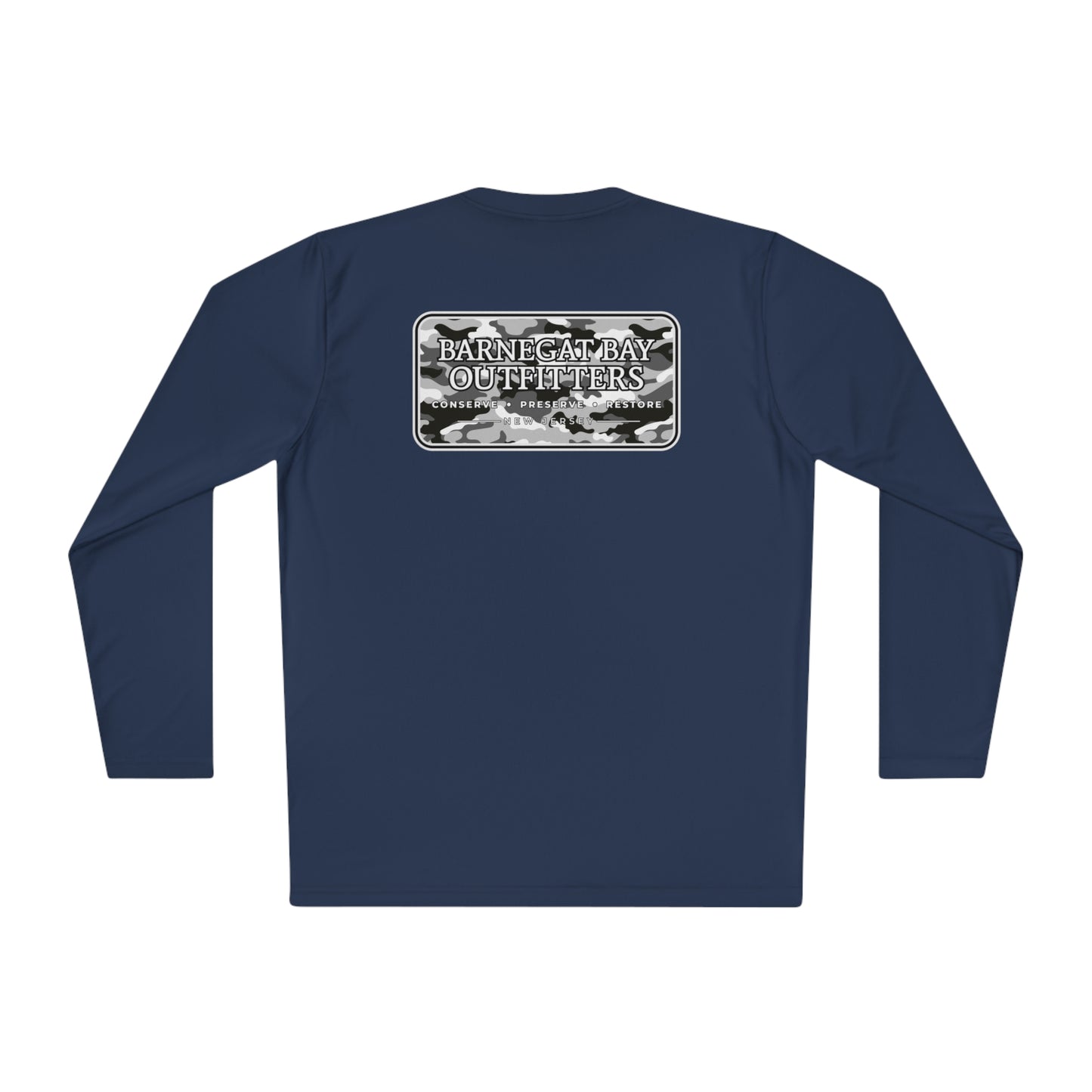 UPF40+ Black Camo Logo Unisex Performance Long Sleeve Tee