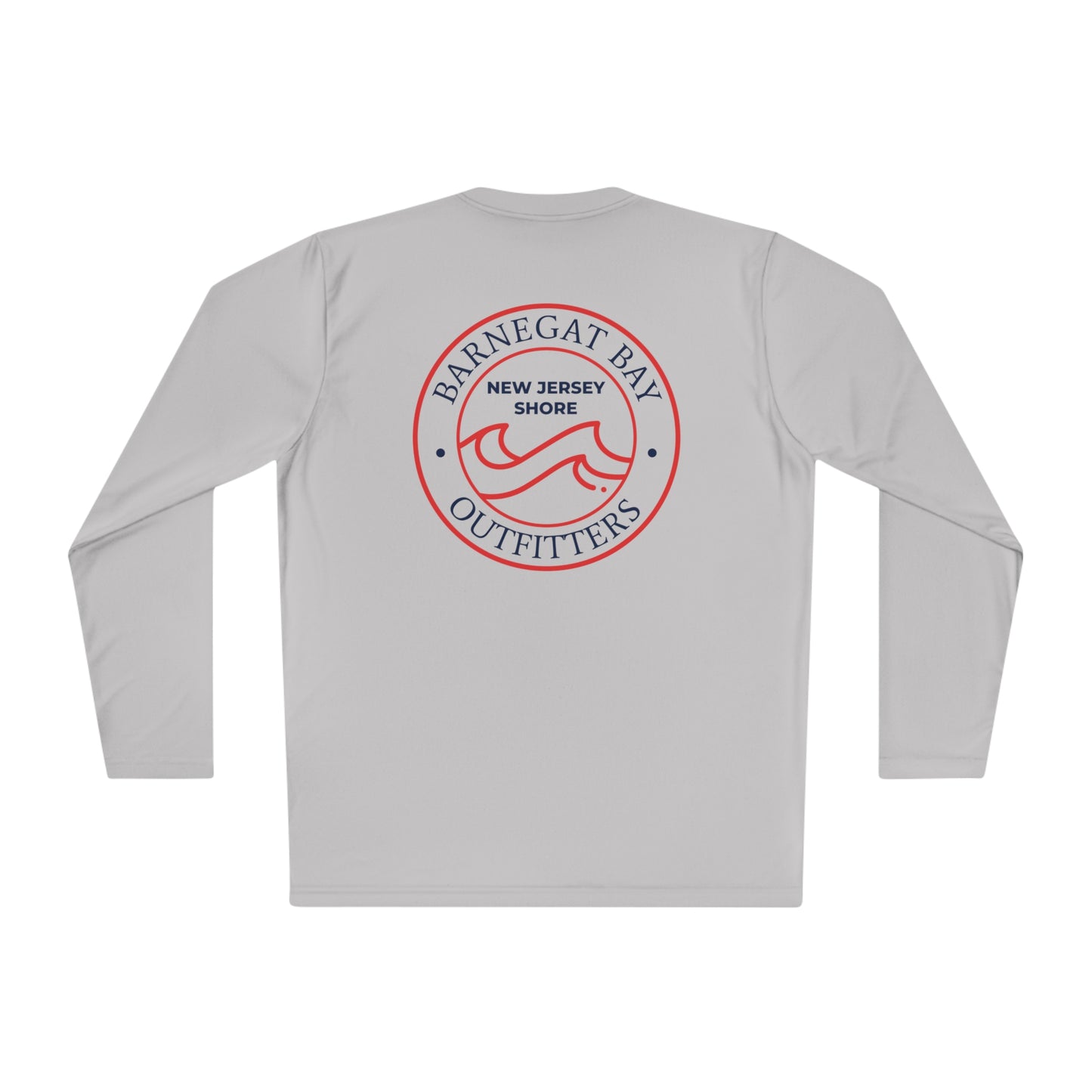 UPF40+ Red, White, and Blue Circle Wave Logo Unisex Performance Long Sleeve Tee