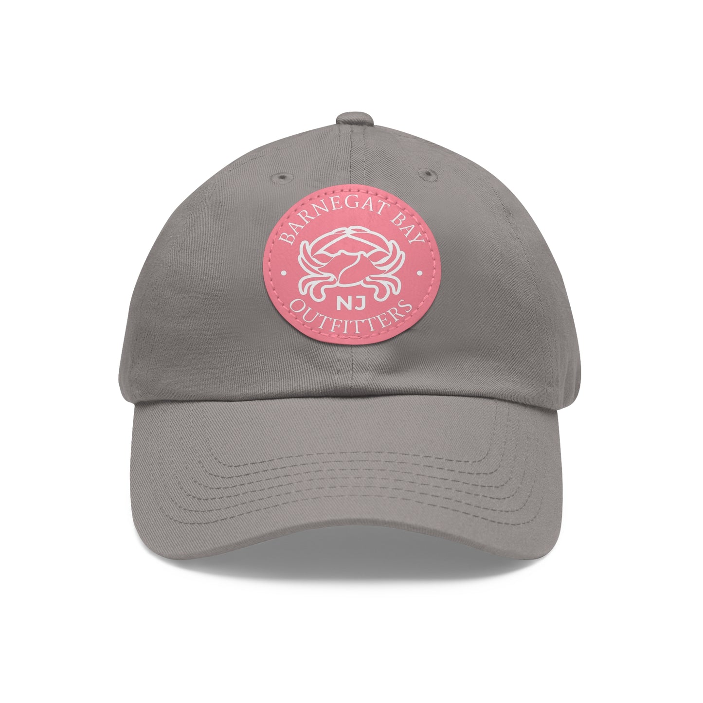 Barnegat Bay Outfitters Round White Crab Logo Leather Patch Hat