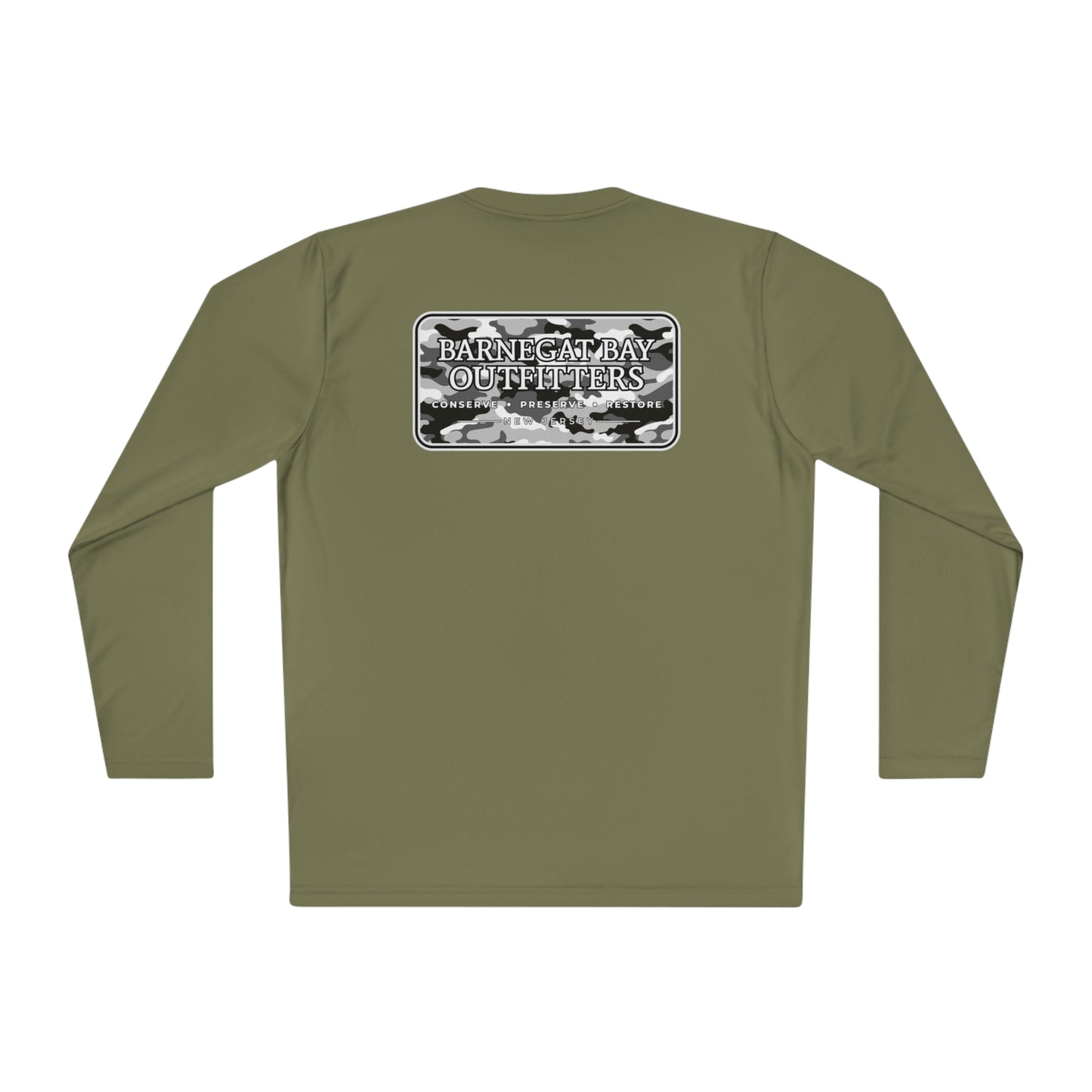 UPF40+ Black Camo Logo Unisex Performance Long Sleeve Tee