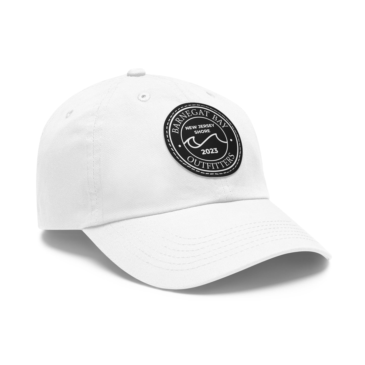 Barnegat Bay Outfitters Round Wave Logo Leather Patch Hat