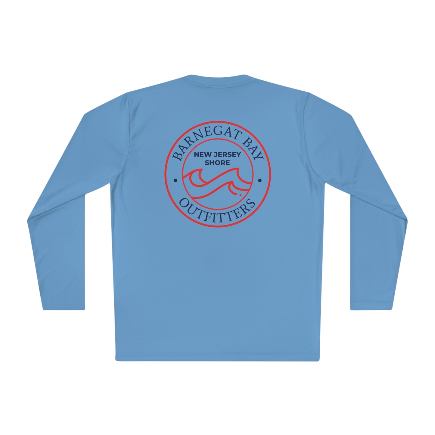 UPF40+ Red, White, and Blue Circle Wave Logo Unisex Performance Long Sleeve Tee