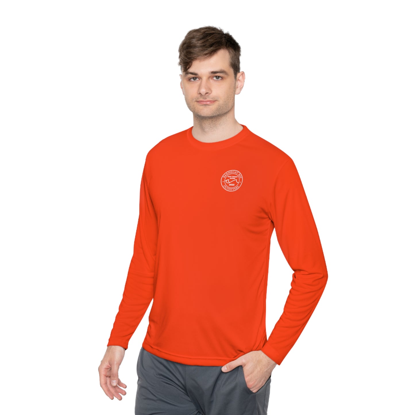 UPF40+ Circle Wave Chest Logo Unisex Performance Long Sleeve Tee