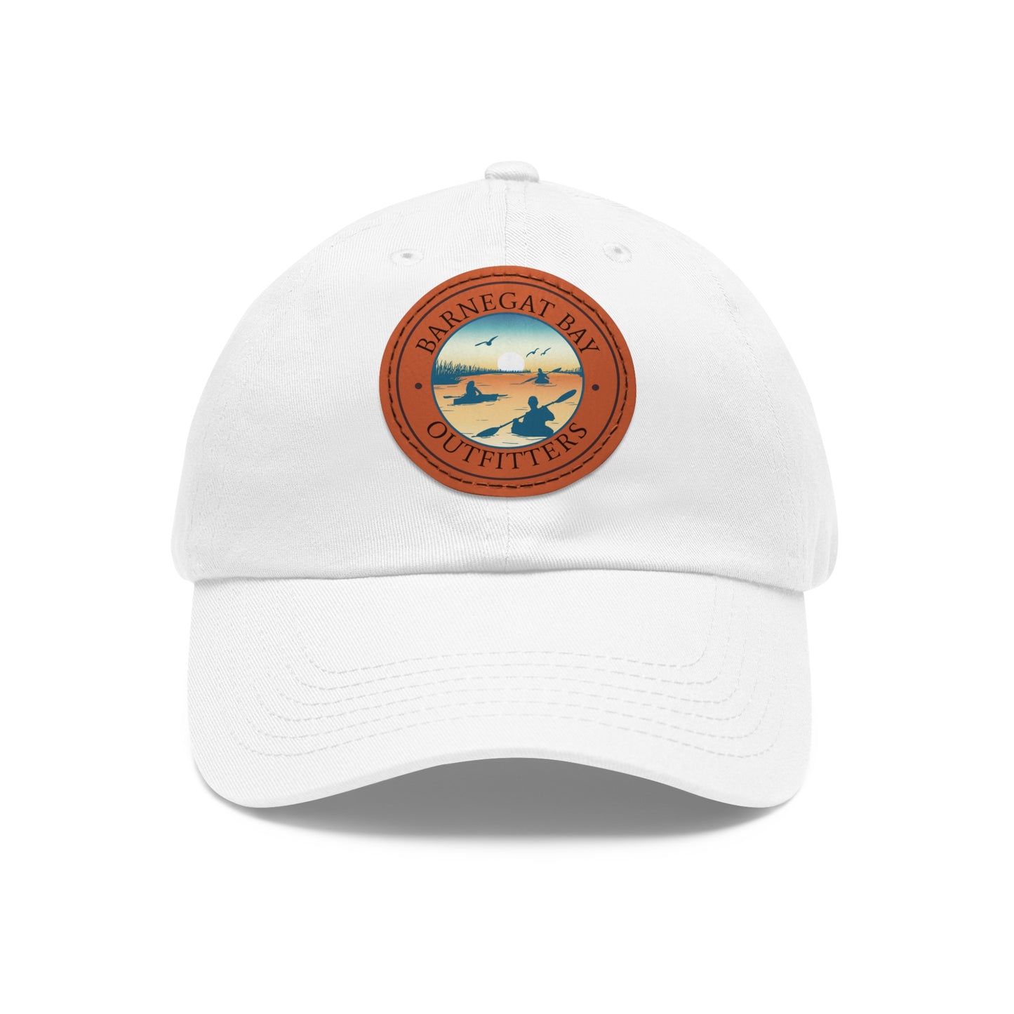 Kayak Scene Round Logo Leather Patch Hat