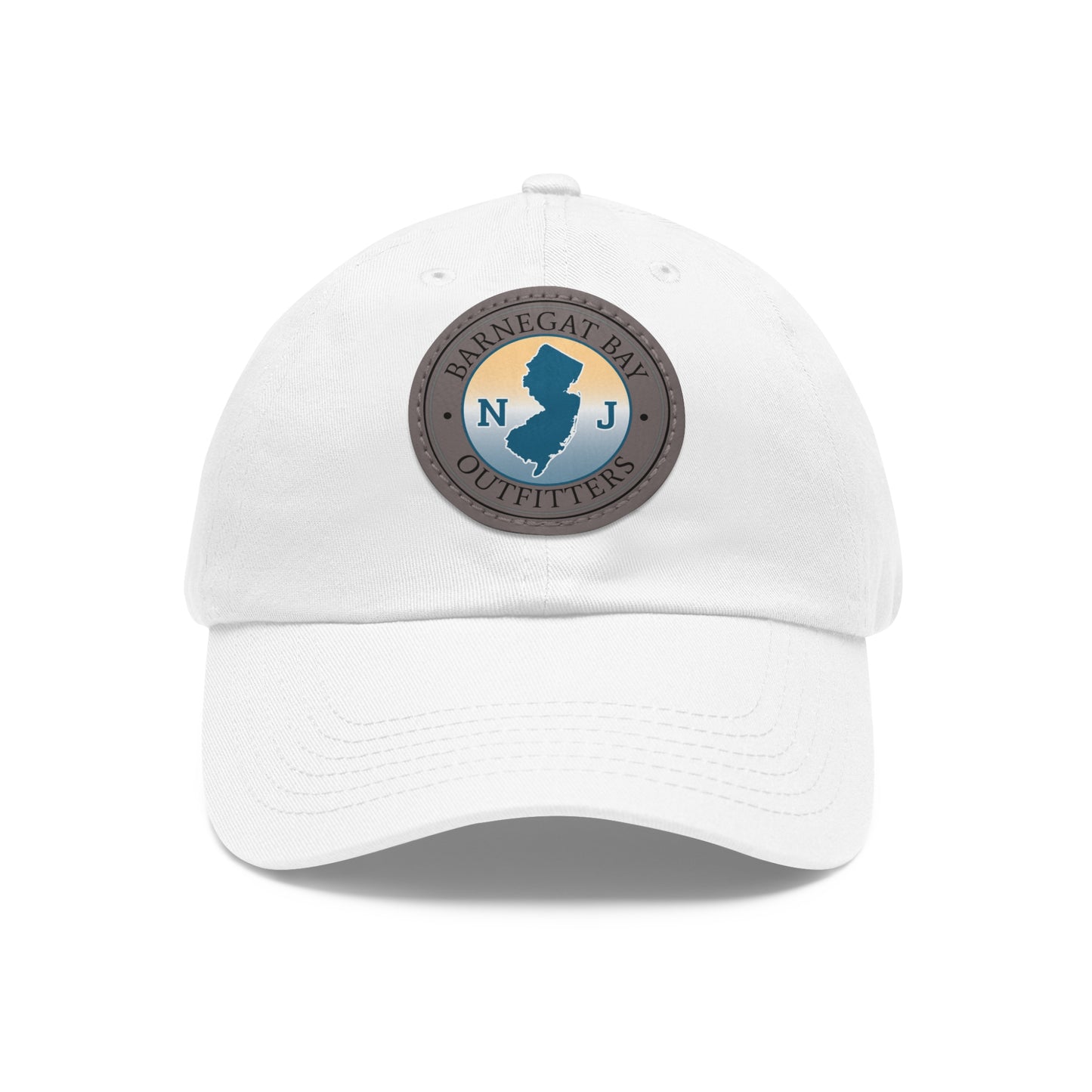 Barnegat Bay Outfitters Round NJ Logo Leather Patch Hat