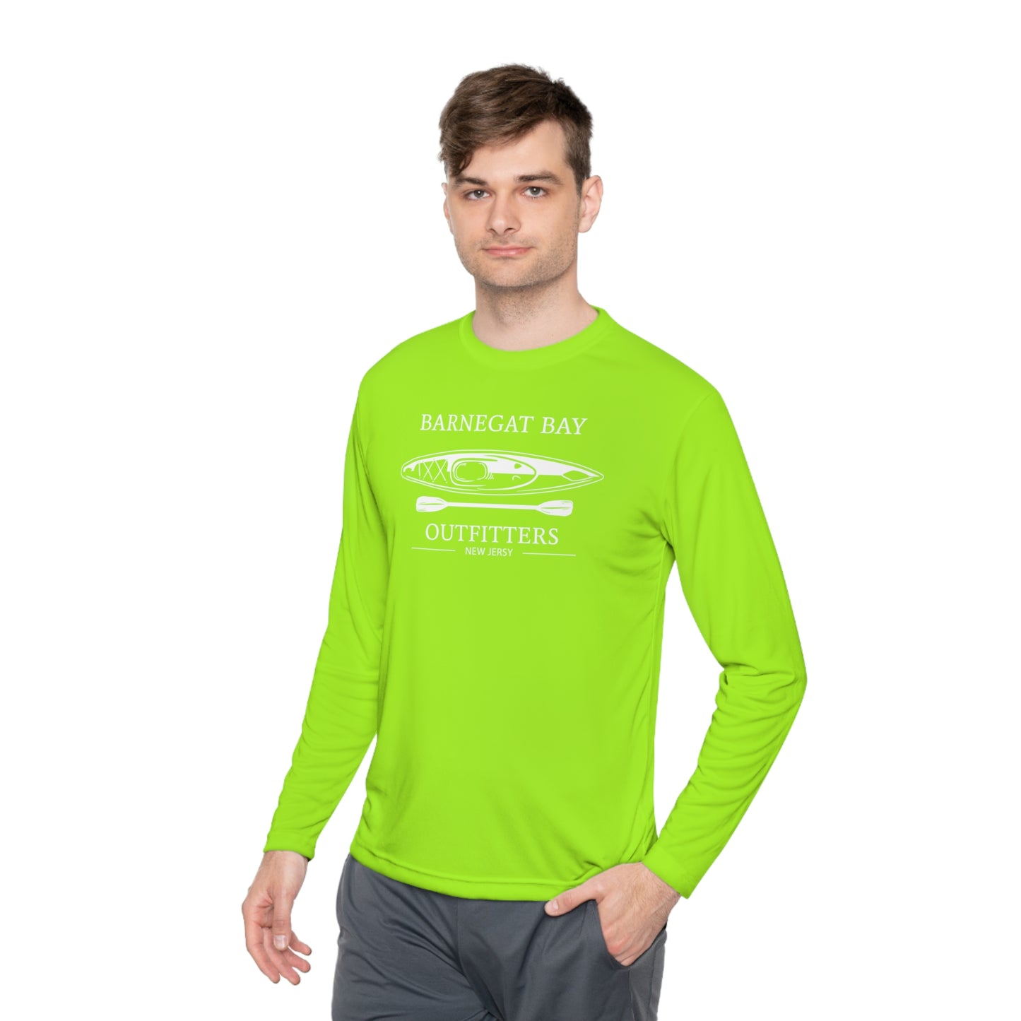 UPF40+ Kayak White Front Logo Unisex Performance Long Sleeve Tee