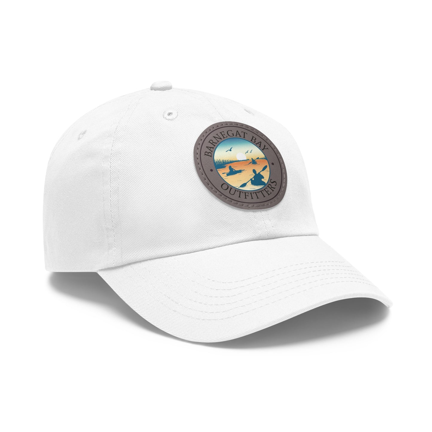 Kayak Scene Round Logo Leather Patch Hat