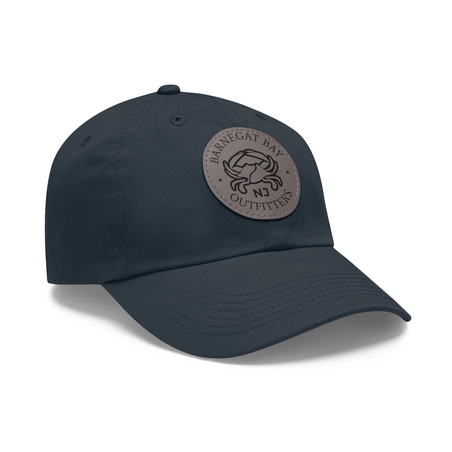 Barnegat Bay Outfitters Round Crab Logo Leather Patch Hat