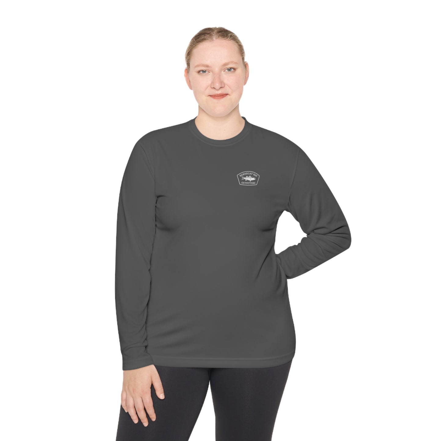 UPF40+ Striped Bass Shield Logo Unisex Performance Long Sleeve Tee