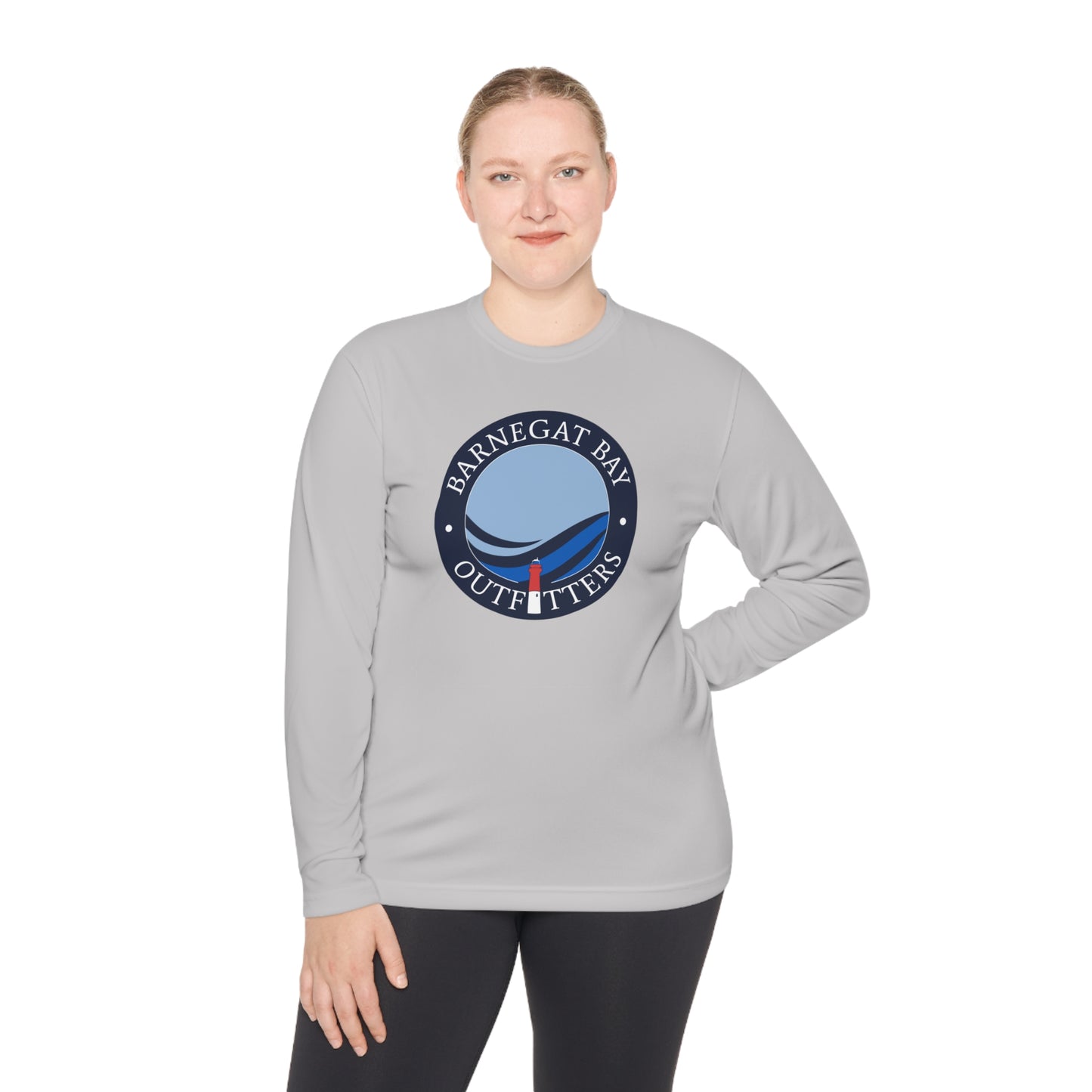 UPF40+ Lighthouse Wave Front Logo Unisex Performance Long Sleeve Tee