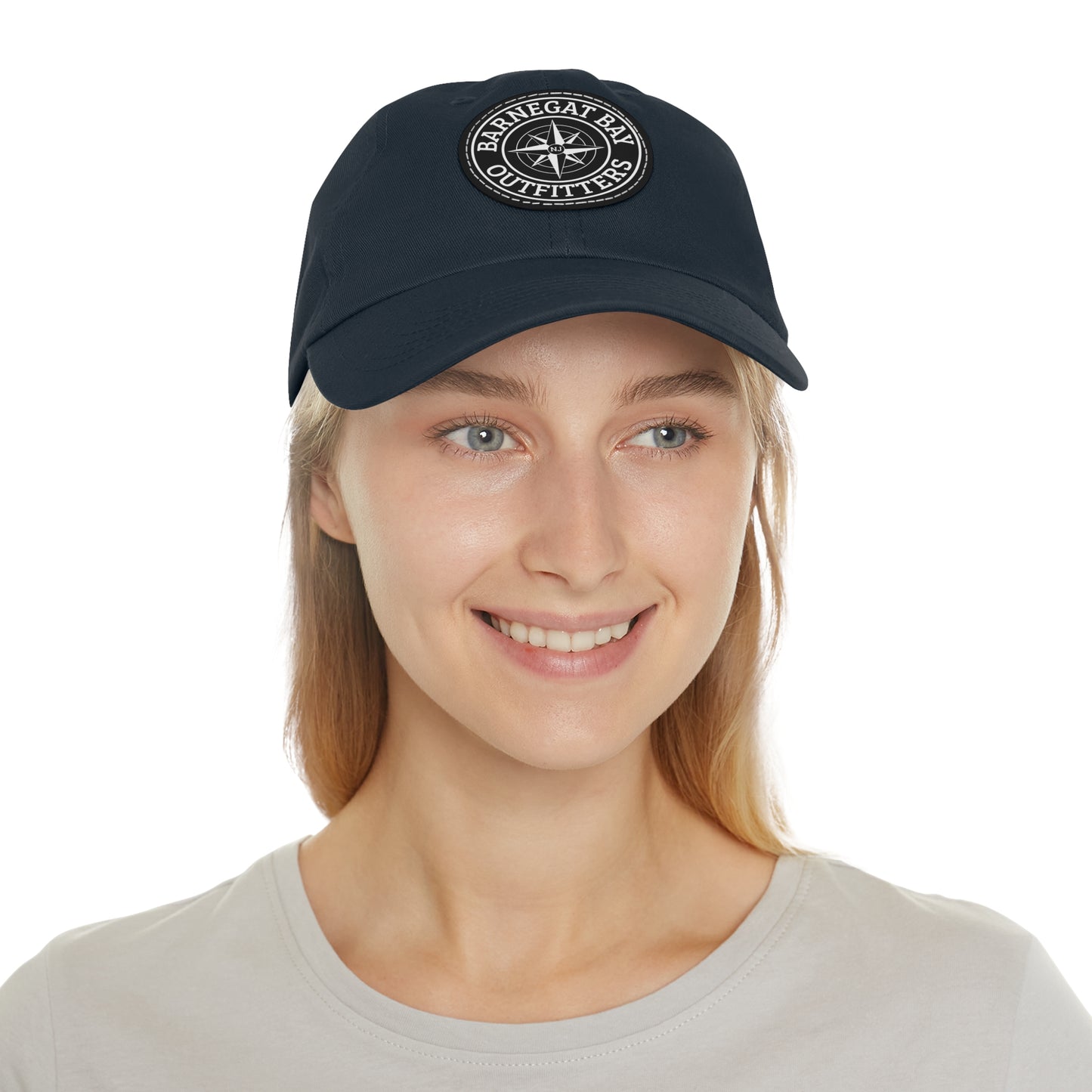 Compass Round Logo Leather Patch Hat