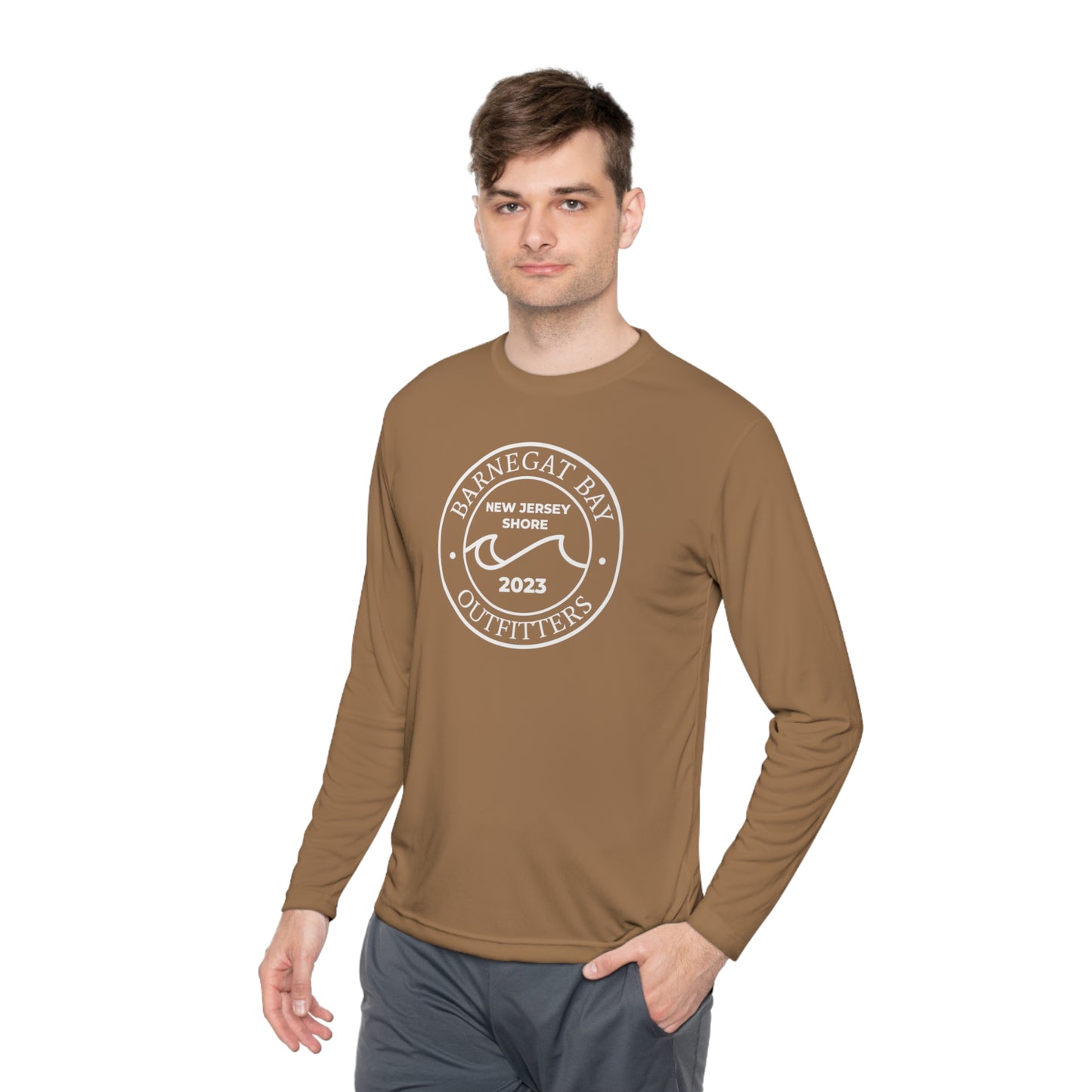 UPF40+ Circle Wave Front Logo Unisex Performance Long Sleeve Tee