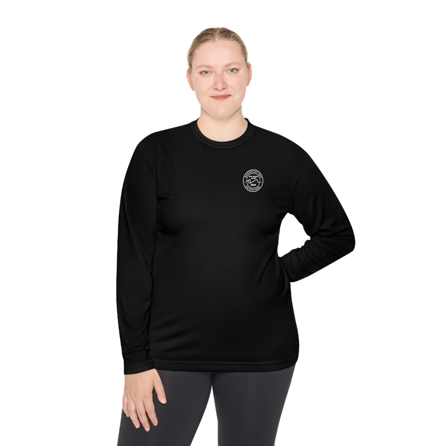 UPF40+ Circle Wave Chest Logo Unisex Performance Long Sleeve Tee