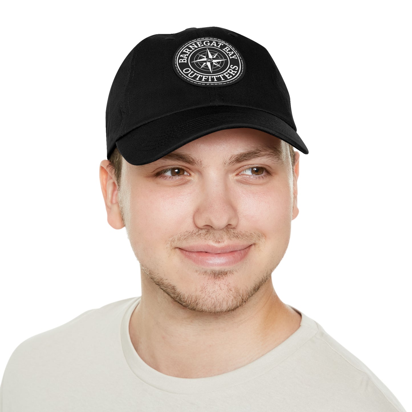 Compass Round Logo Leather Patch Hat