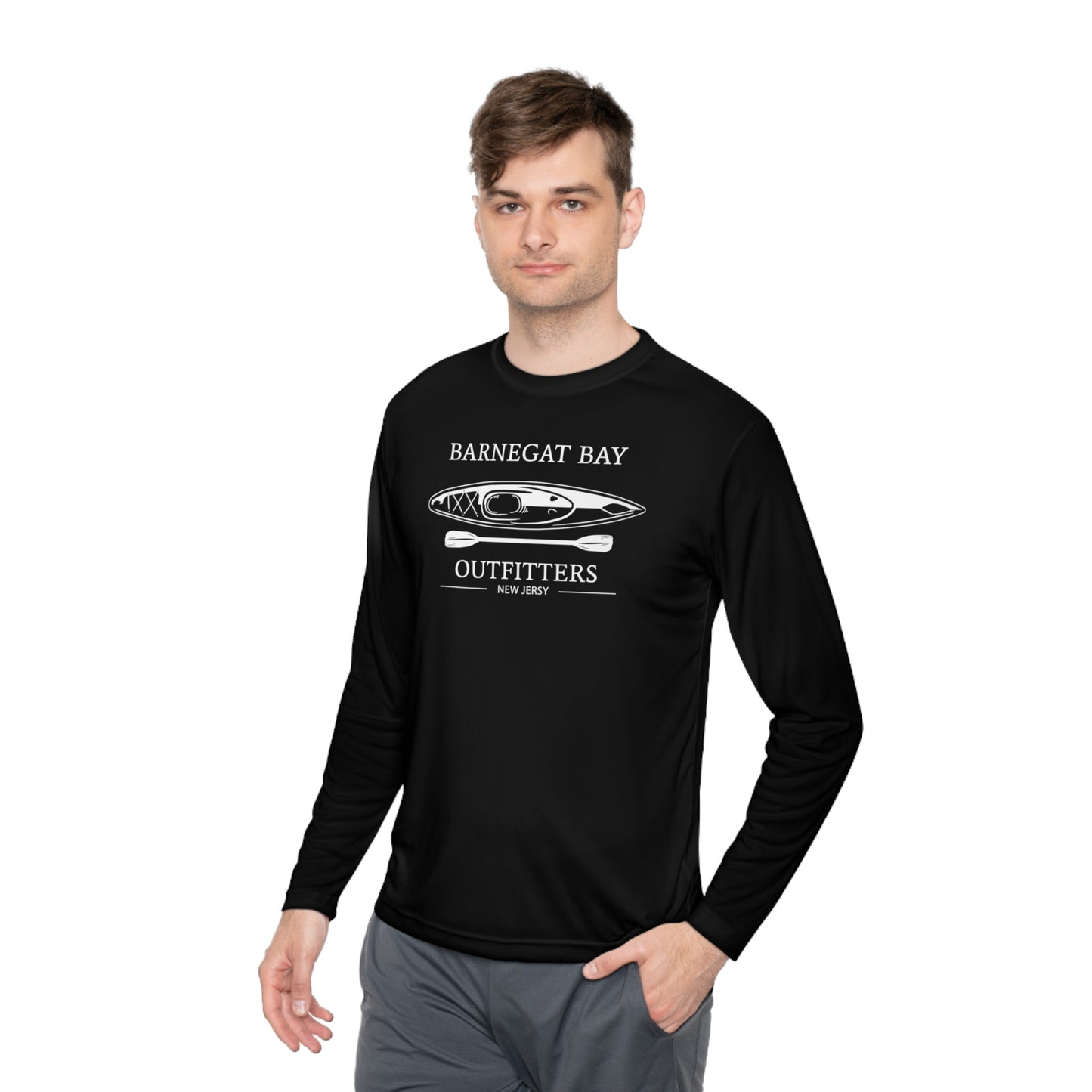 UPF40+ Kayak White Front Logo Unisex Performance Long Sleeve Tee