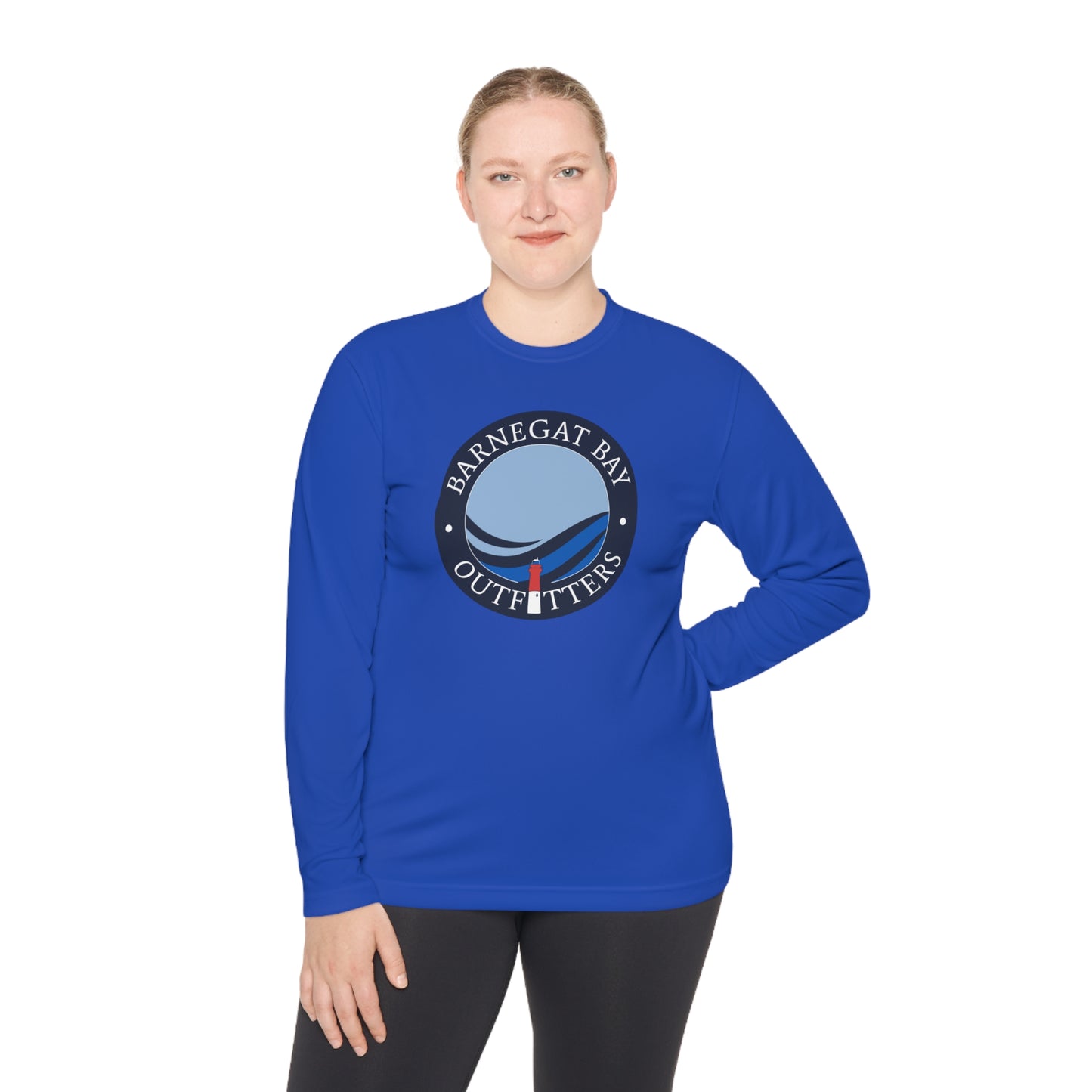 UPF40+ Lighthouse Wave Front Logo Unisex Performance Long Sleeve Tee