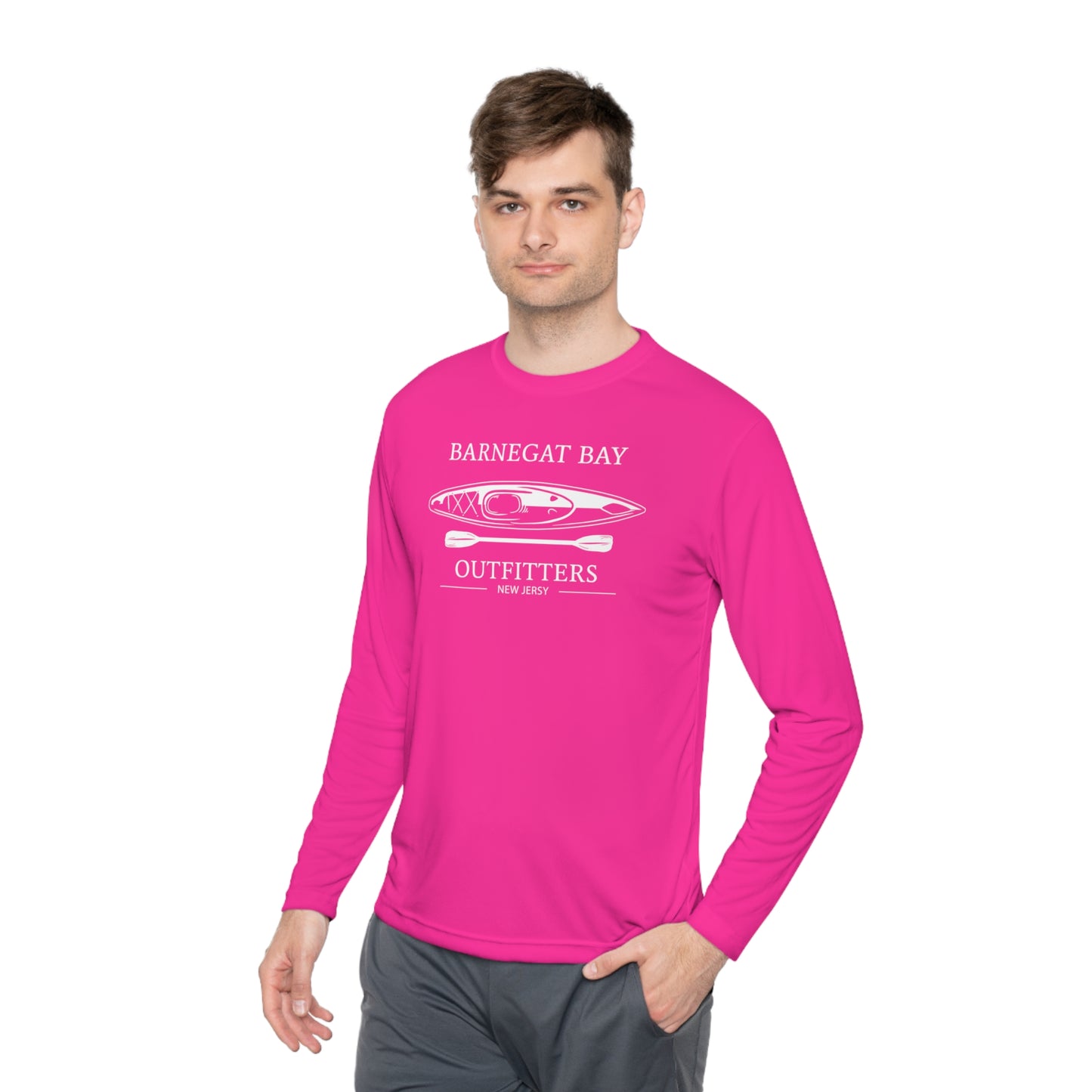 UPF40+ Kayak White Front Logo Unisex Performance Long Sleeve Tee