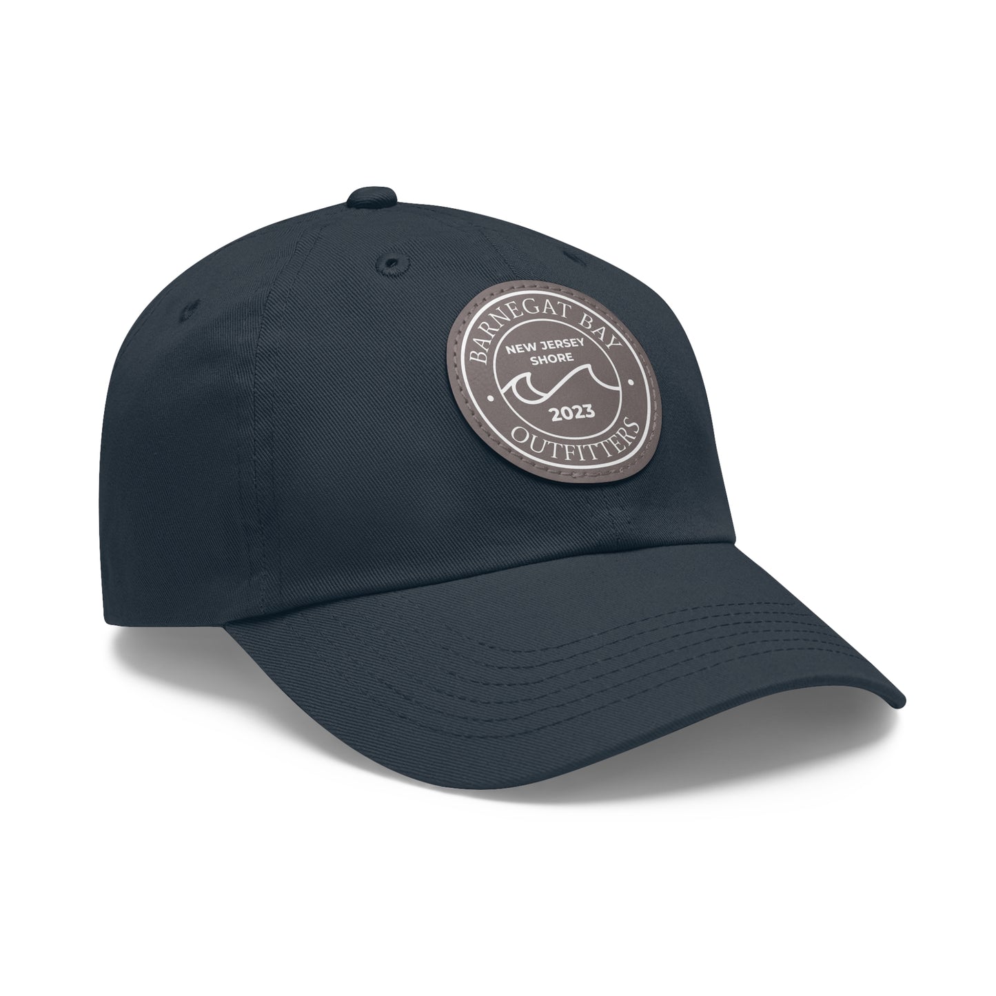 Barnegat Bay Outfitters Round Wave Logo Leather Patch Hat