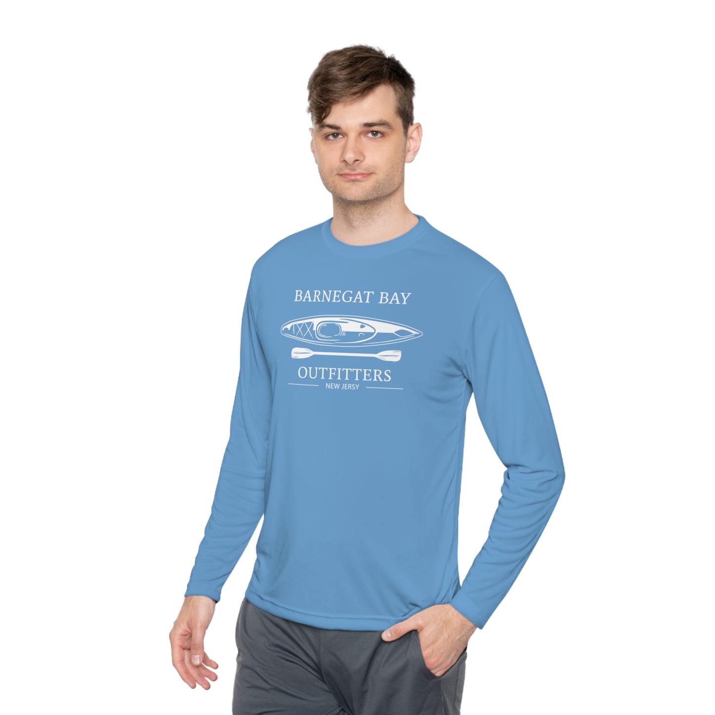 UPF40+ Kayak White Front Logo Unisex Performance Long Sleeve Tee