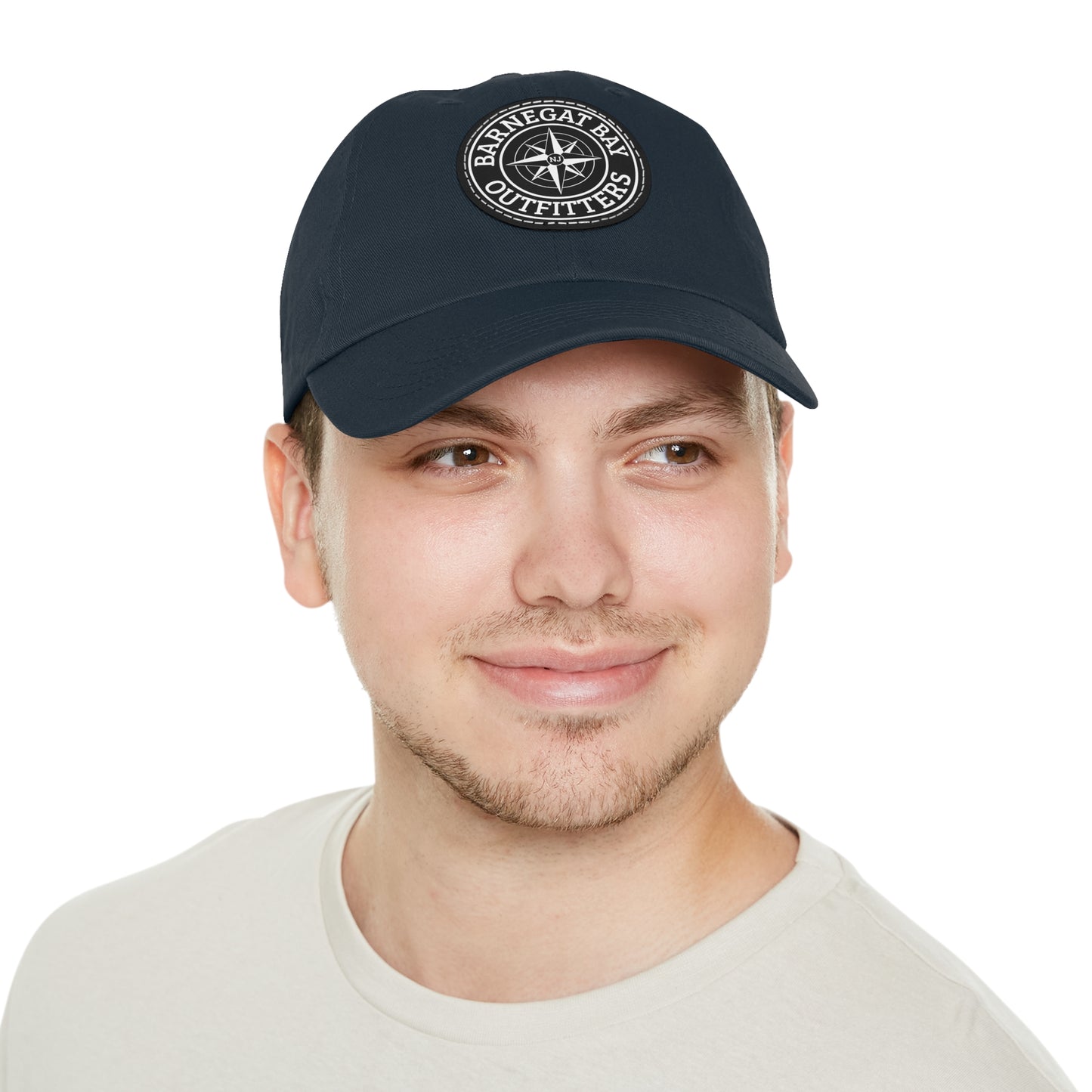 Compass Round Logo Leather Patch Hat