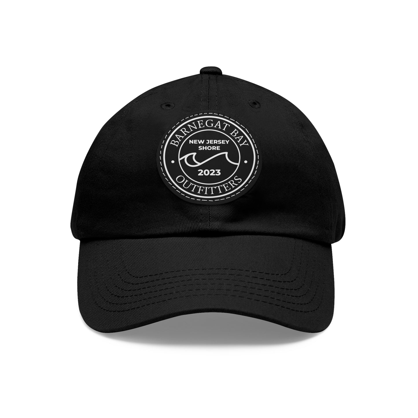 Barnegat Bay Outfitters Round Wave Logo Leather Patch Hat